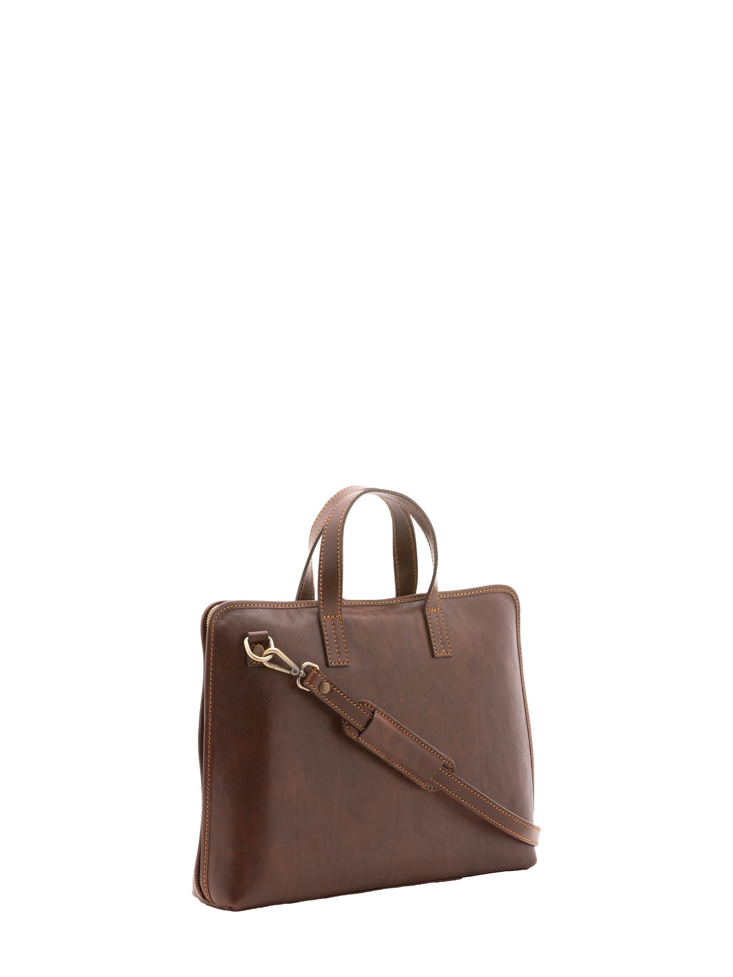 Borsa a mano unisex in vera pelle 100% cotone 4453-TESTA DI MORO Alessia Firenze