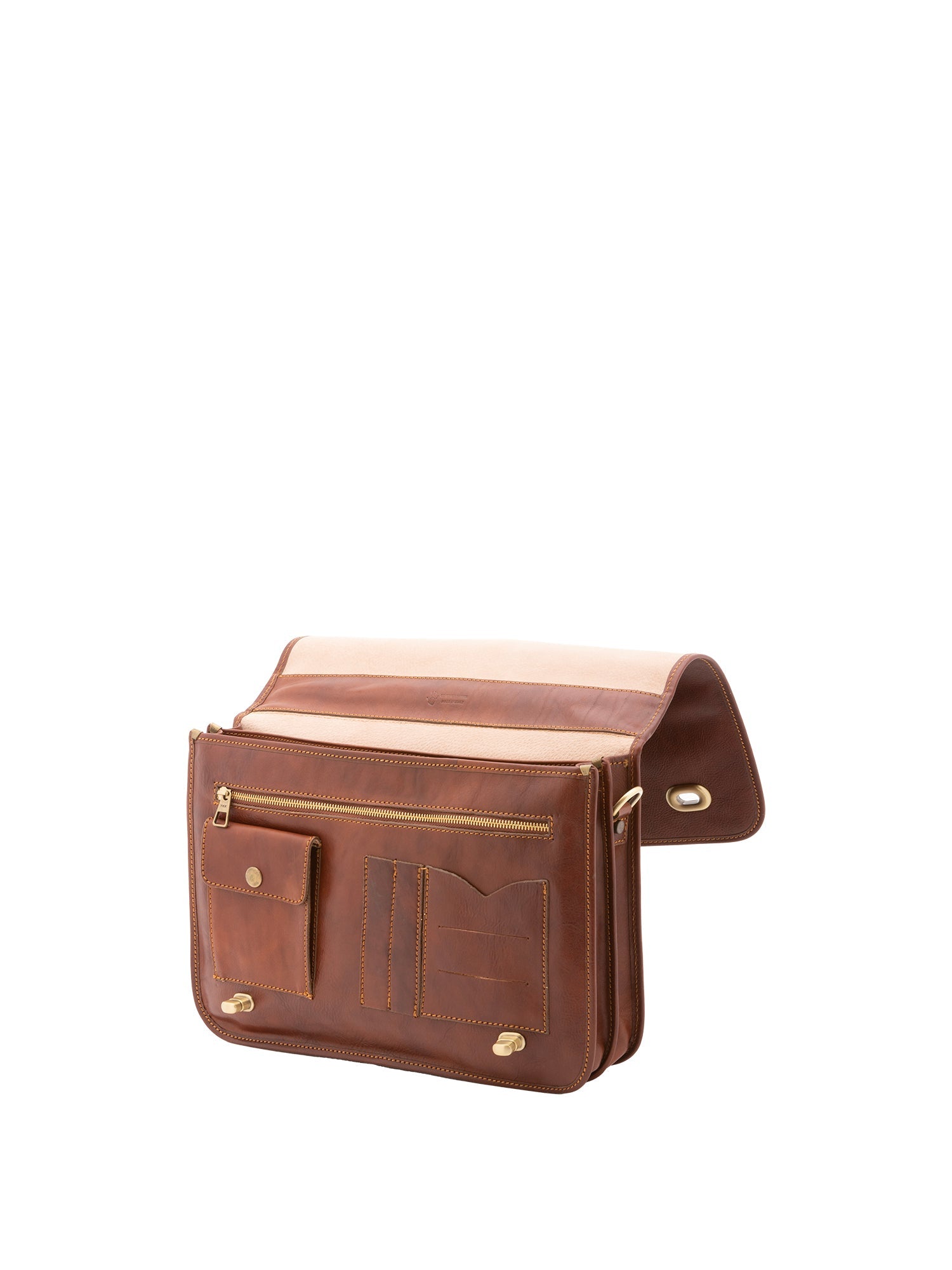 Borsa a mano unisex in vera pelle Made in Italy 4512-MARRONE Alessia Firenze