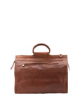 Borsa da viaggio unisex in vera pelle 100% cotone 4563-MARRONE Alessia Firenze