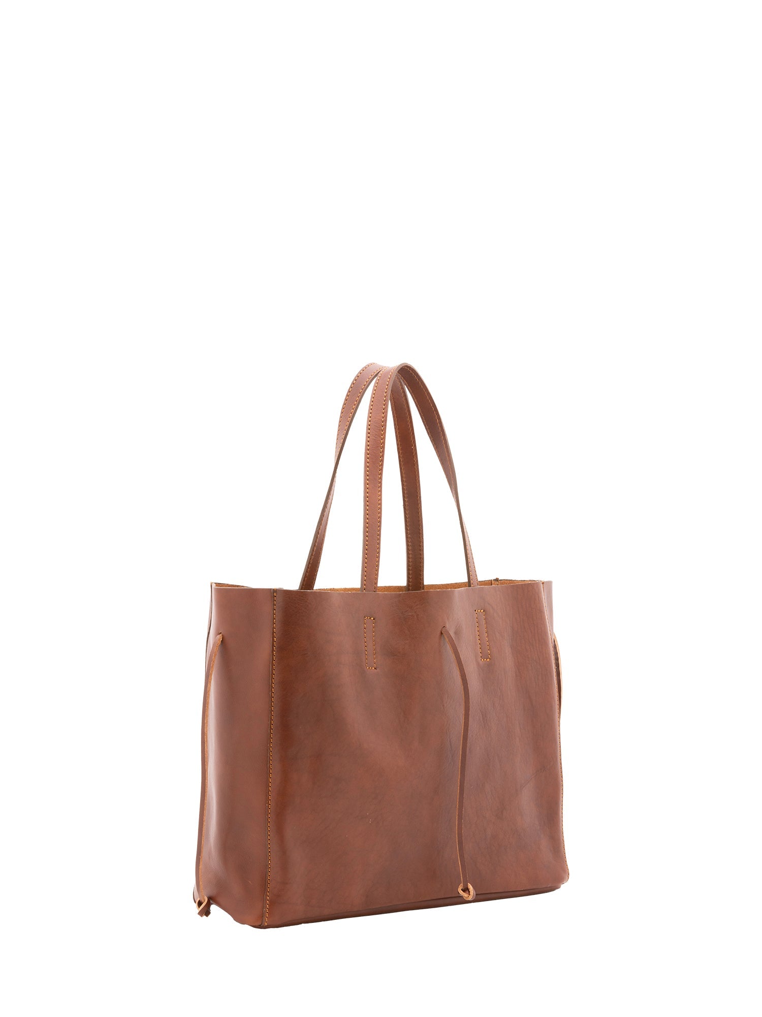 Borsa a mano unisex vera pelle Made in Italy 4611-MARRONE Alessia Firenze