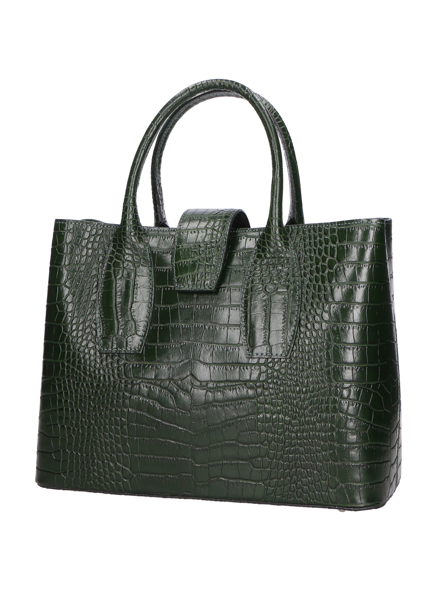 Letizia Borsa a mano da donna Pelle stampata croco 06542-VERDE SCURO Chiara Ferretti