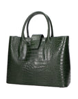 Letizia Borsa a mano da donna Pelle stampata croco 06542-VERDE SCURO Chiara Ferretti