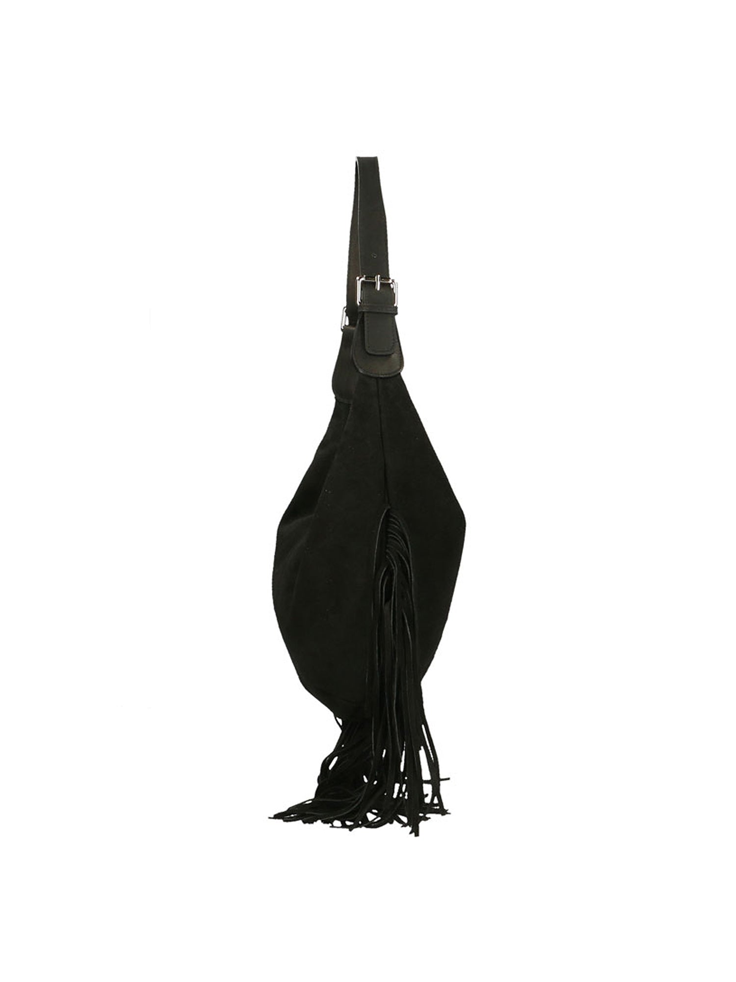 Zefira Borsa a spalla da donna Pelle Scamosciata 8630-NERO BLACK Chiara Ferretti