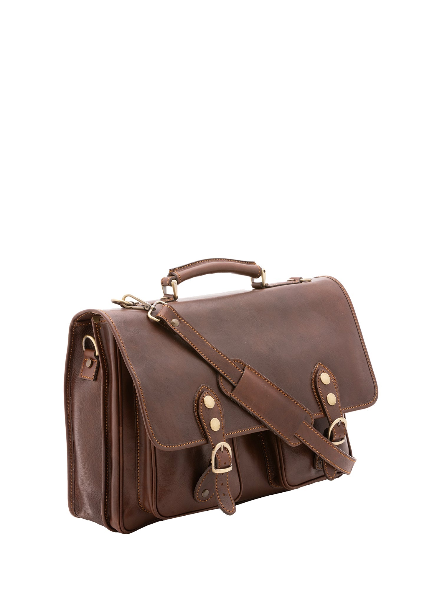 Borsa a mano unisex vera pelle Made in Italy 4015-TESTA DI MORO Alessia Firenze