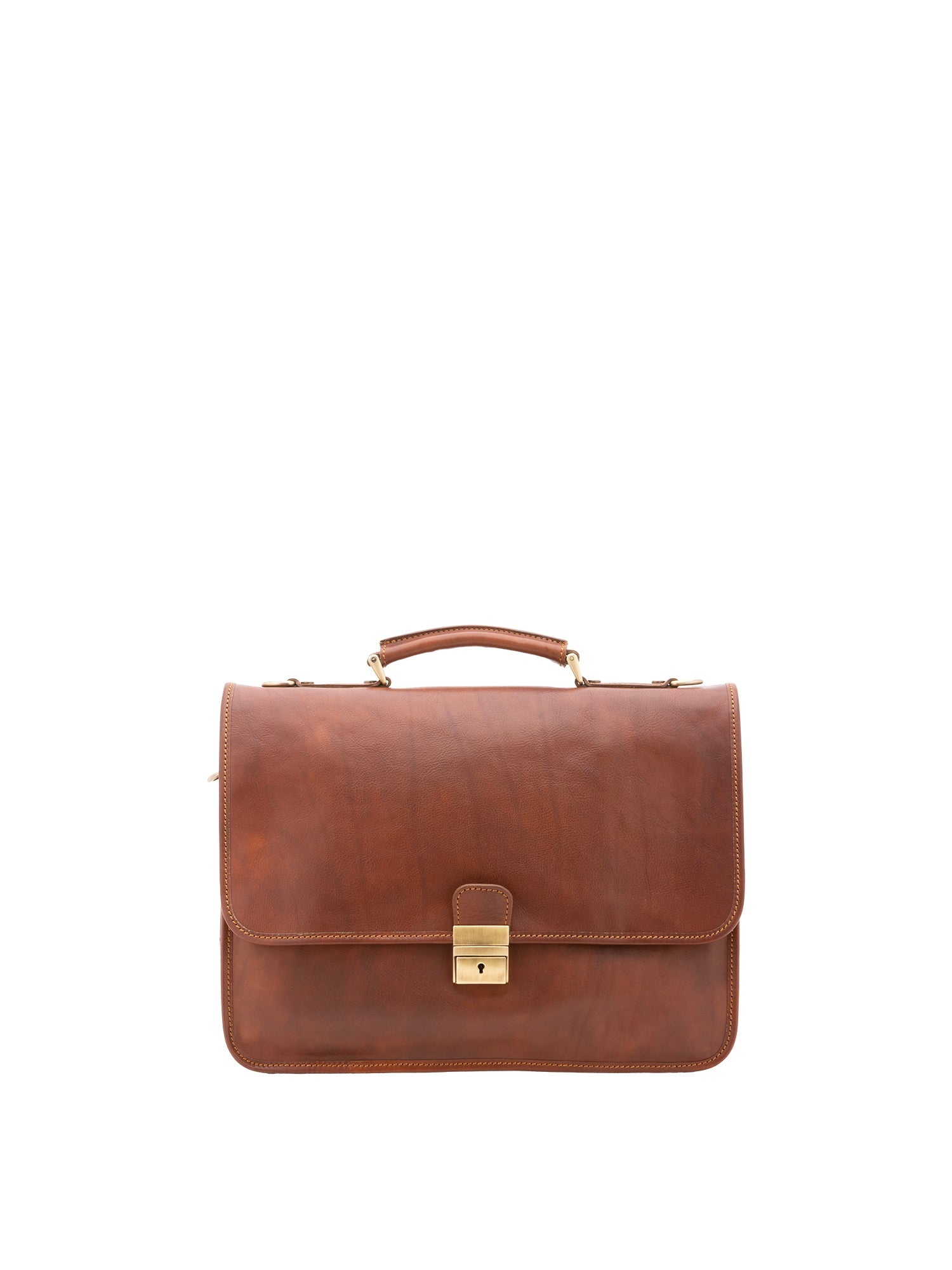 Borsa a mano unisex in vera pelle Made in Italy 4017-MARRONE Alessia Firenze