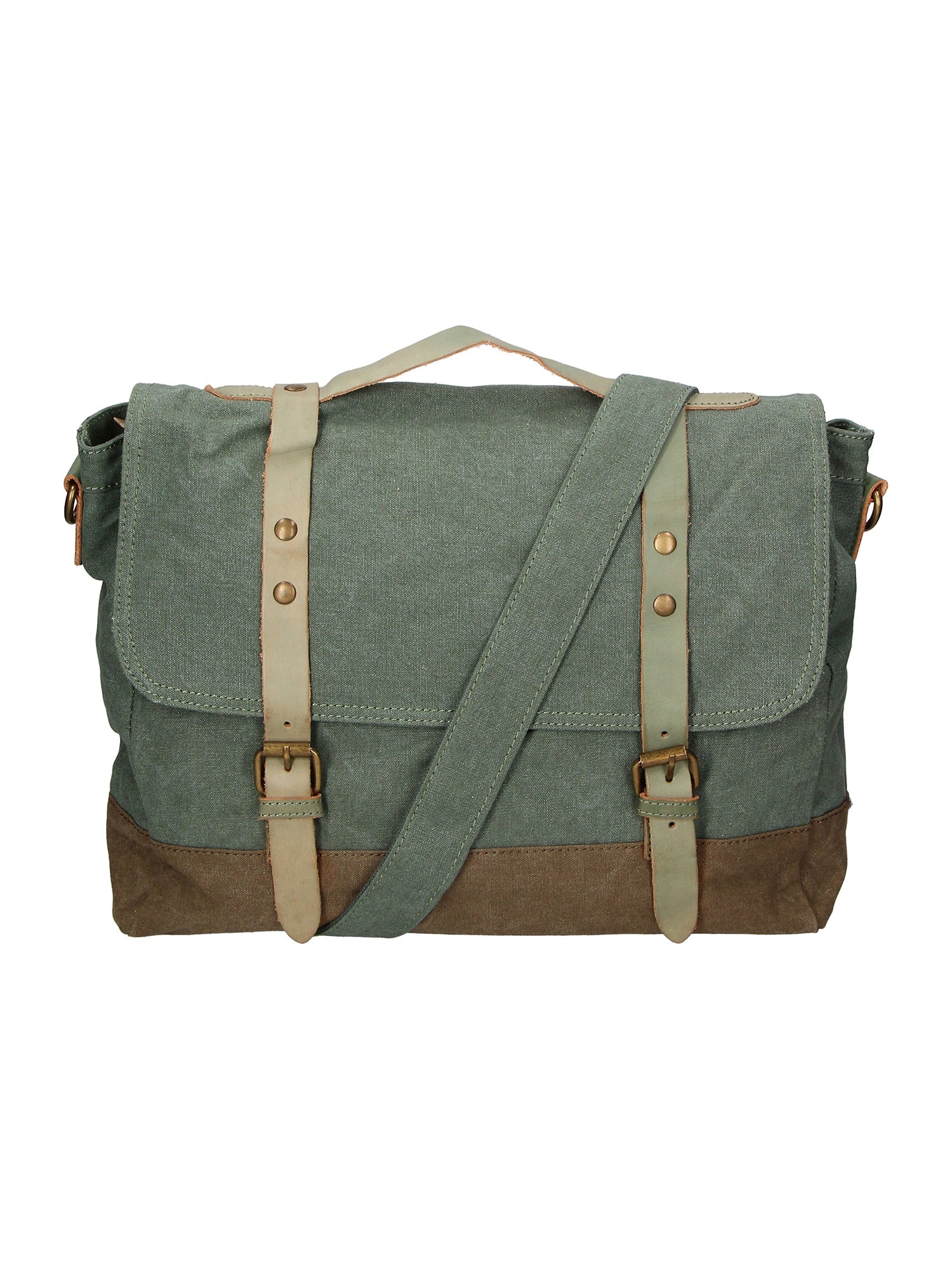 Minerva Borsa a mano unisex Canvas e pelle ZG3011-VERDE GREEN Chiara Ferretti
