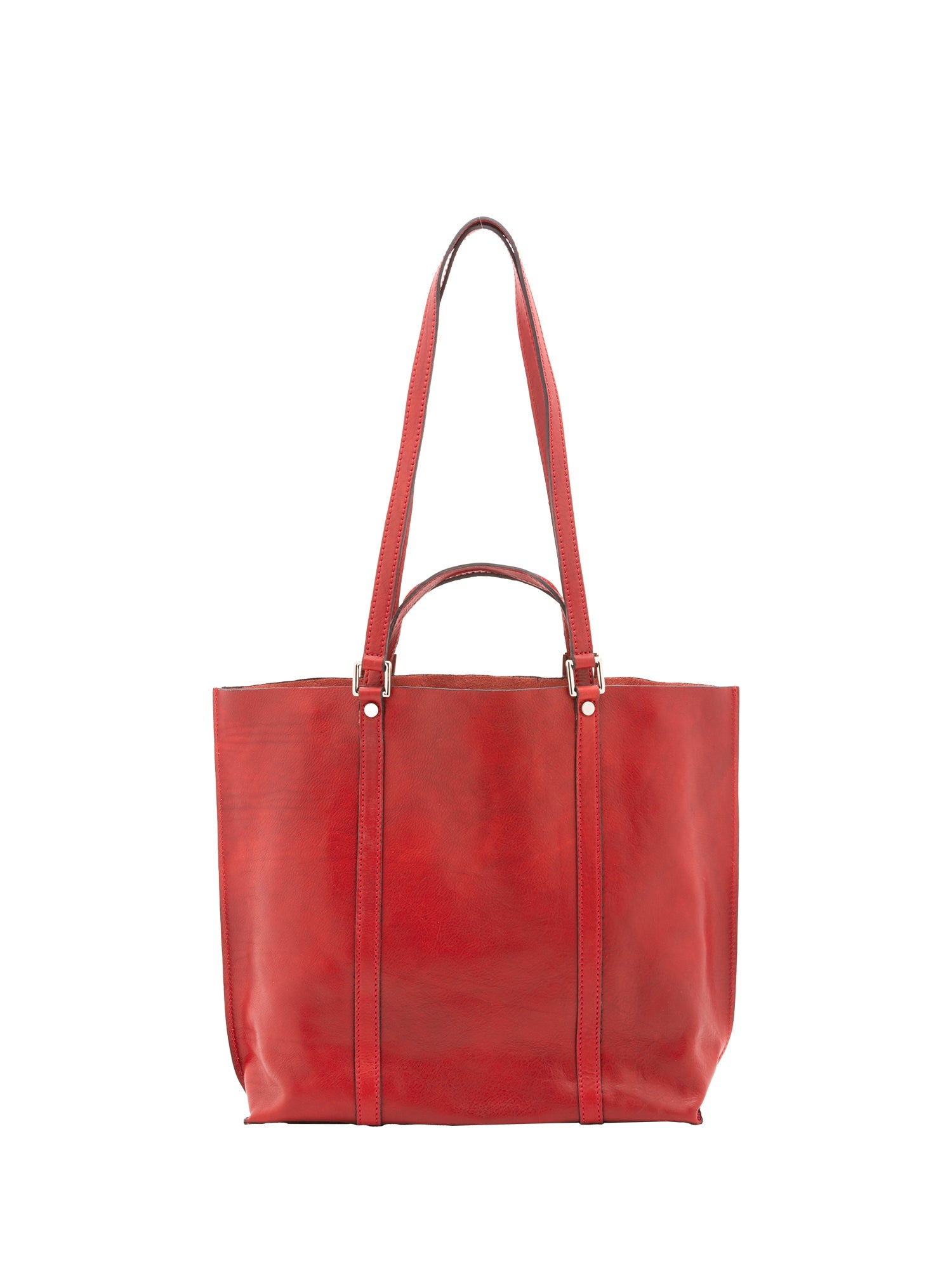 Borsa a spalla unisex in vera pelle Made in Italy 4610-ROSSO Alessia Firenze