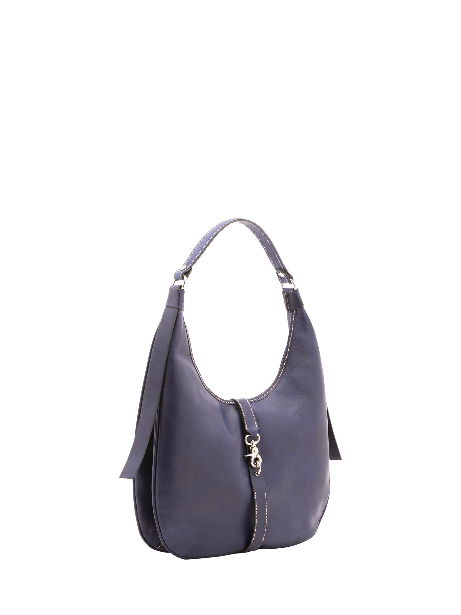 Borsa a spalla da donna 100% vera pelle 4607-BLU Alessia Firenze