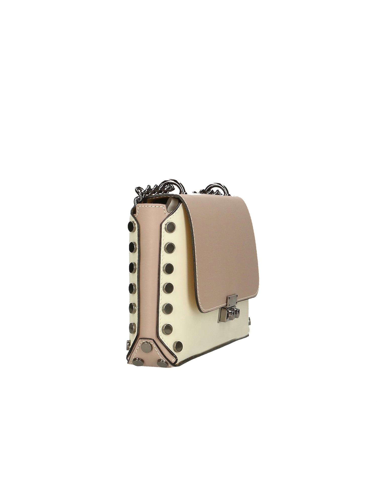 Vera pelle 8641-BEIGE+ROSATA Borsa a tracolla da donna Evanthe Pro Chiara Ferretti