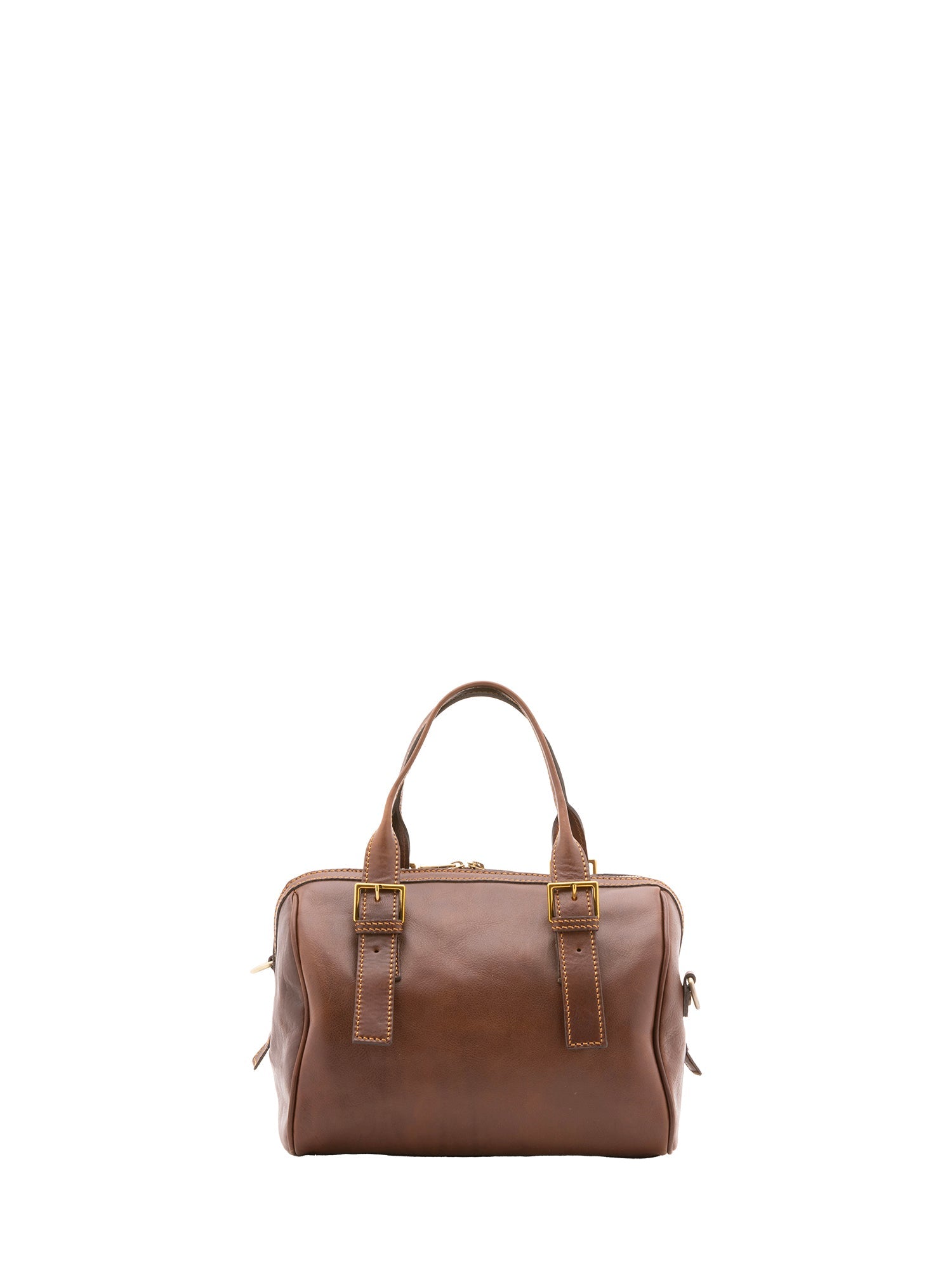 Borsa a bauletto unisex in vera pelle 100% cotone 4528-TESTA DI MORO Alessia Firenze