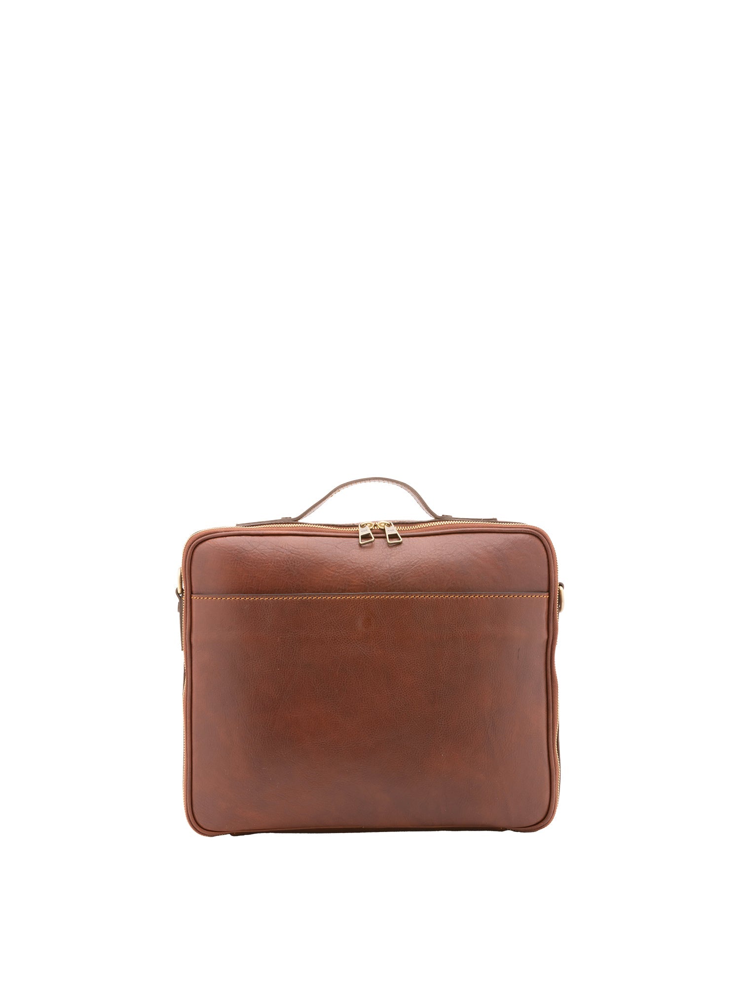 Borsa a mano unisex in vera pelle Made in Italy 4542-MARRONE Alessia Firenze