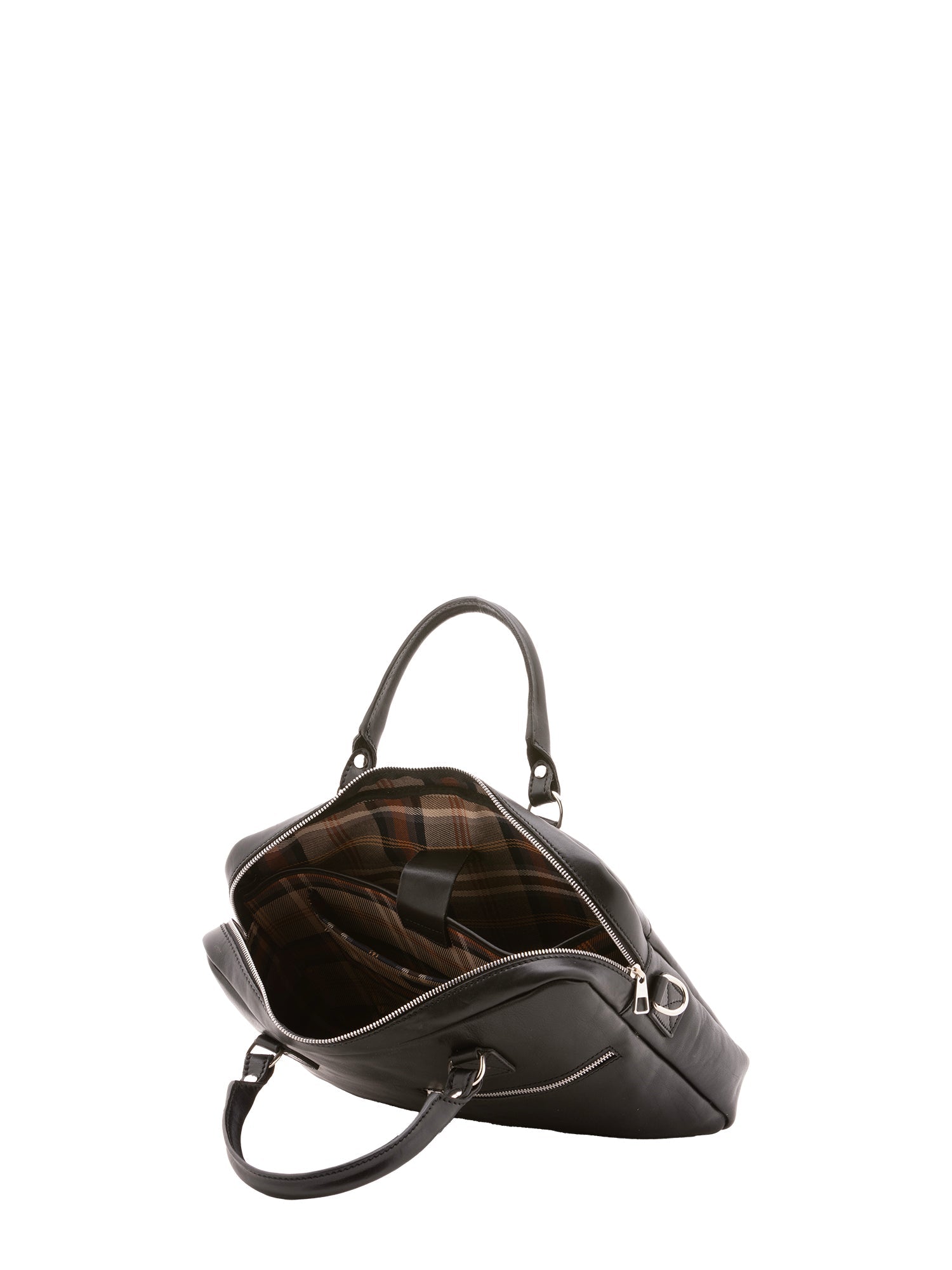 Borsa a mano unisex in vera pelle Made in Italy 4318-NERO Alessia Firenze