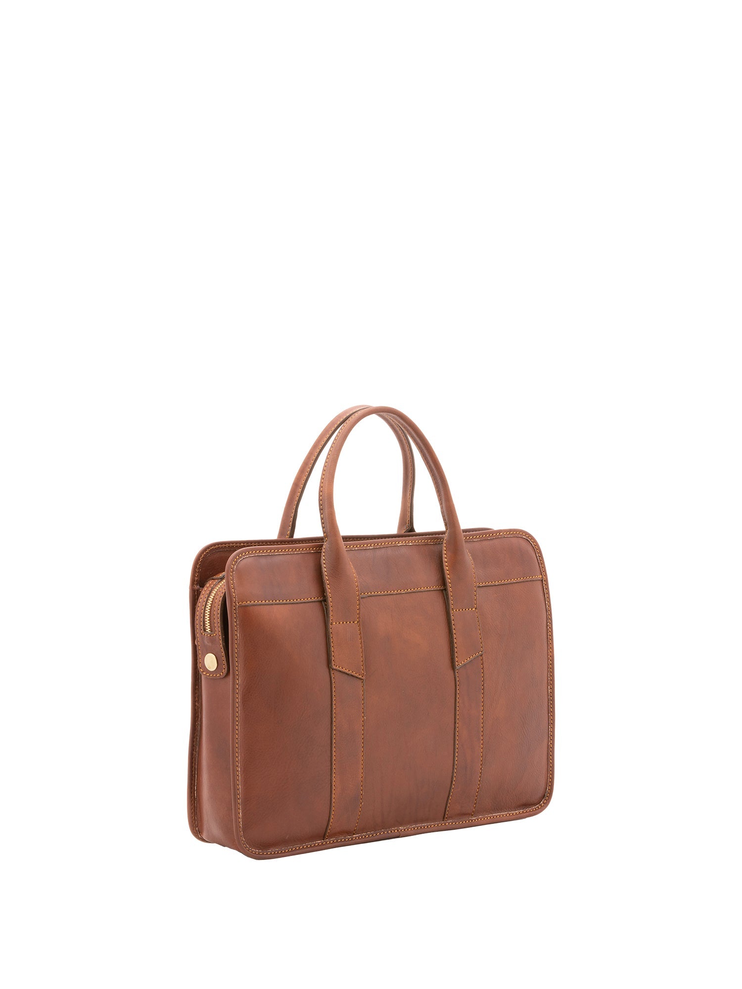 Borsa a mano unisex vera pelle Made in Italy 4454-MARRONE Alessia Firenze