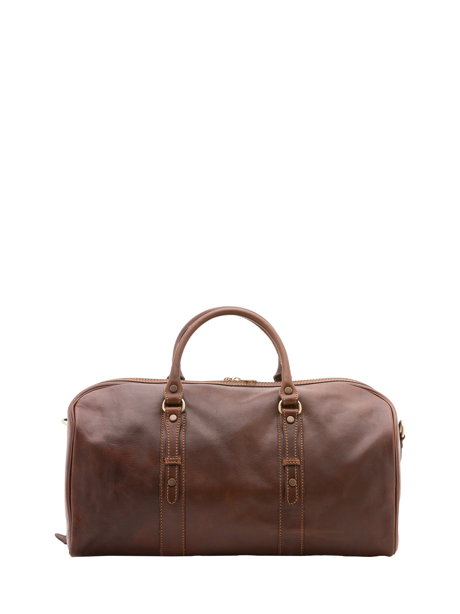 Borsa da viaggio unisex in vera pelle 100% cotone 4514-TESTA DI MORO Alessia Firenze