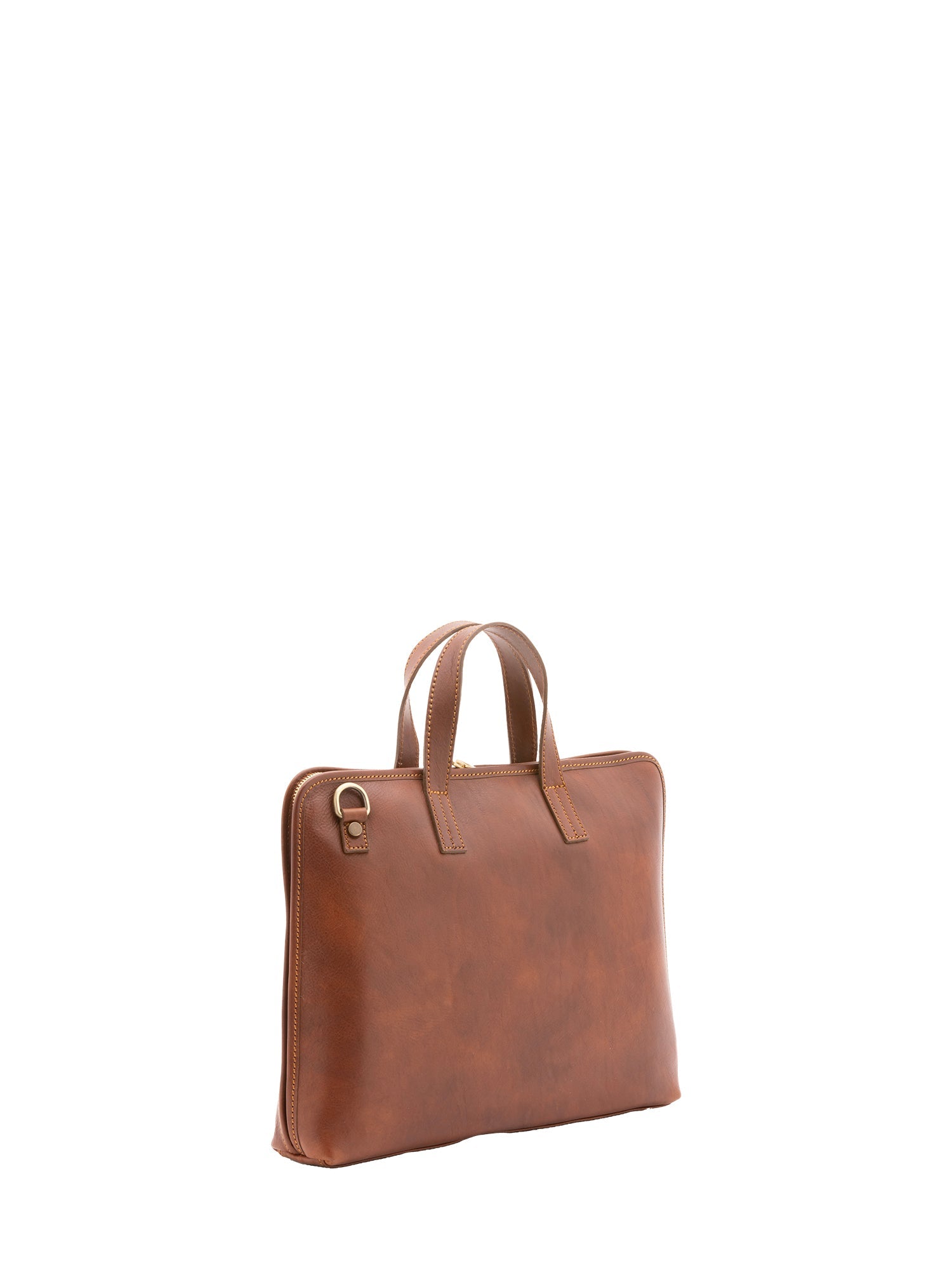 Borsa a mano unisex in vera pelle 100% cotone 4453-MARRONE Alessia Firenze
