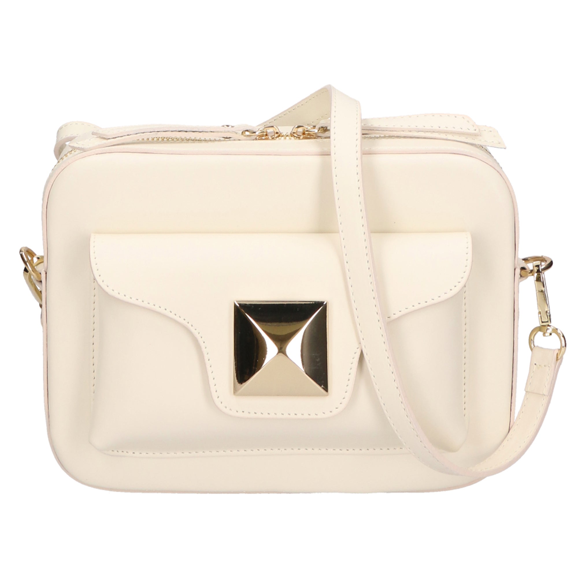 Ilenia Borsa a tracolla da donna 100% pelle 06013-L804 BEIGE Chiara Ferretti