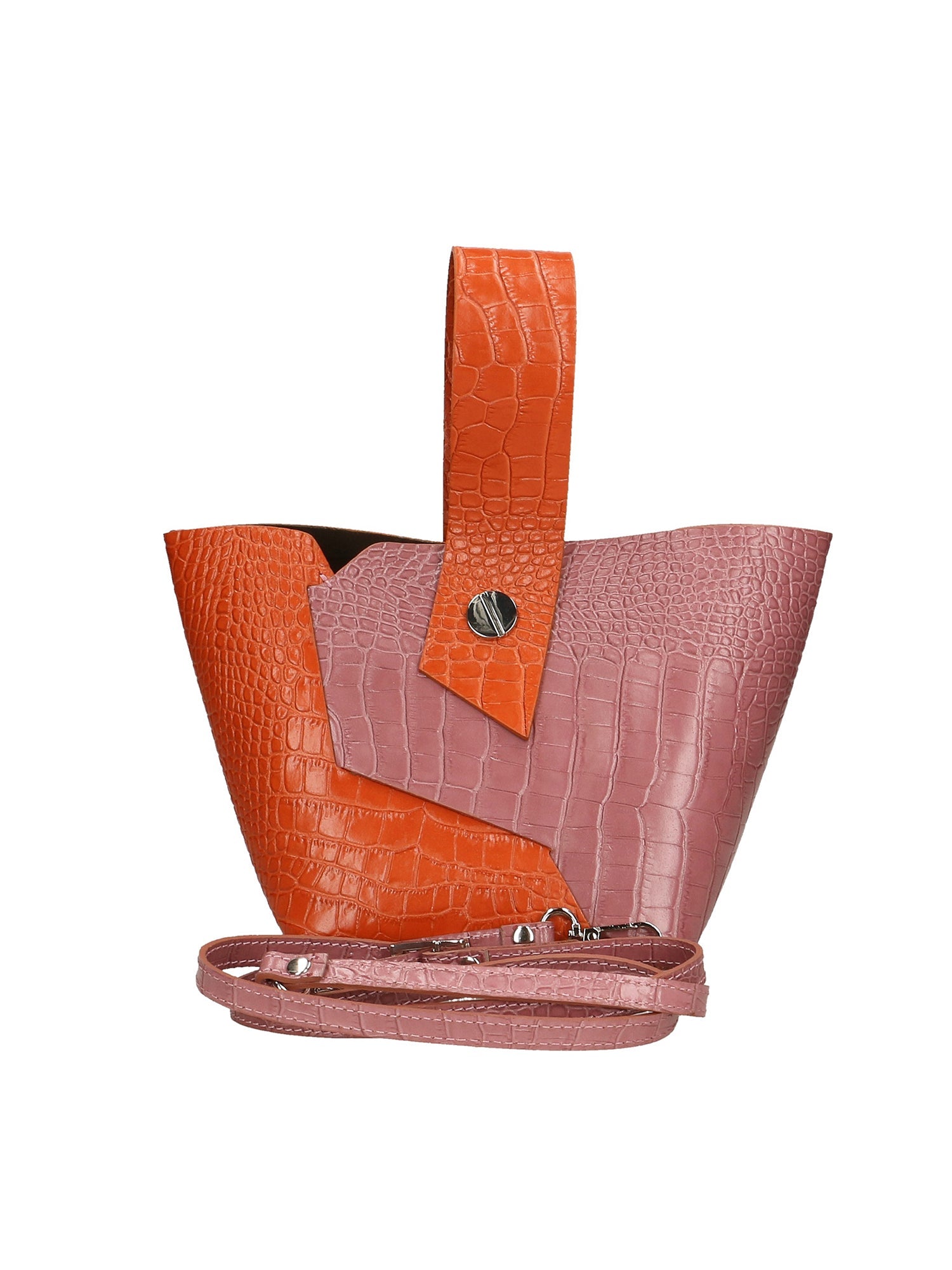 Ombretta Borsa a mano da donna Vera pelle 00643-C35+C73 ARANCIONE+MALVA Chiara Ferretti