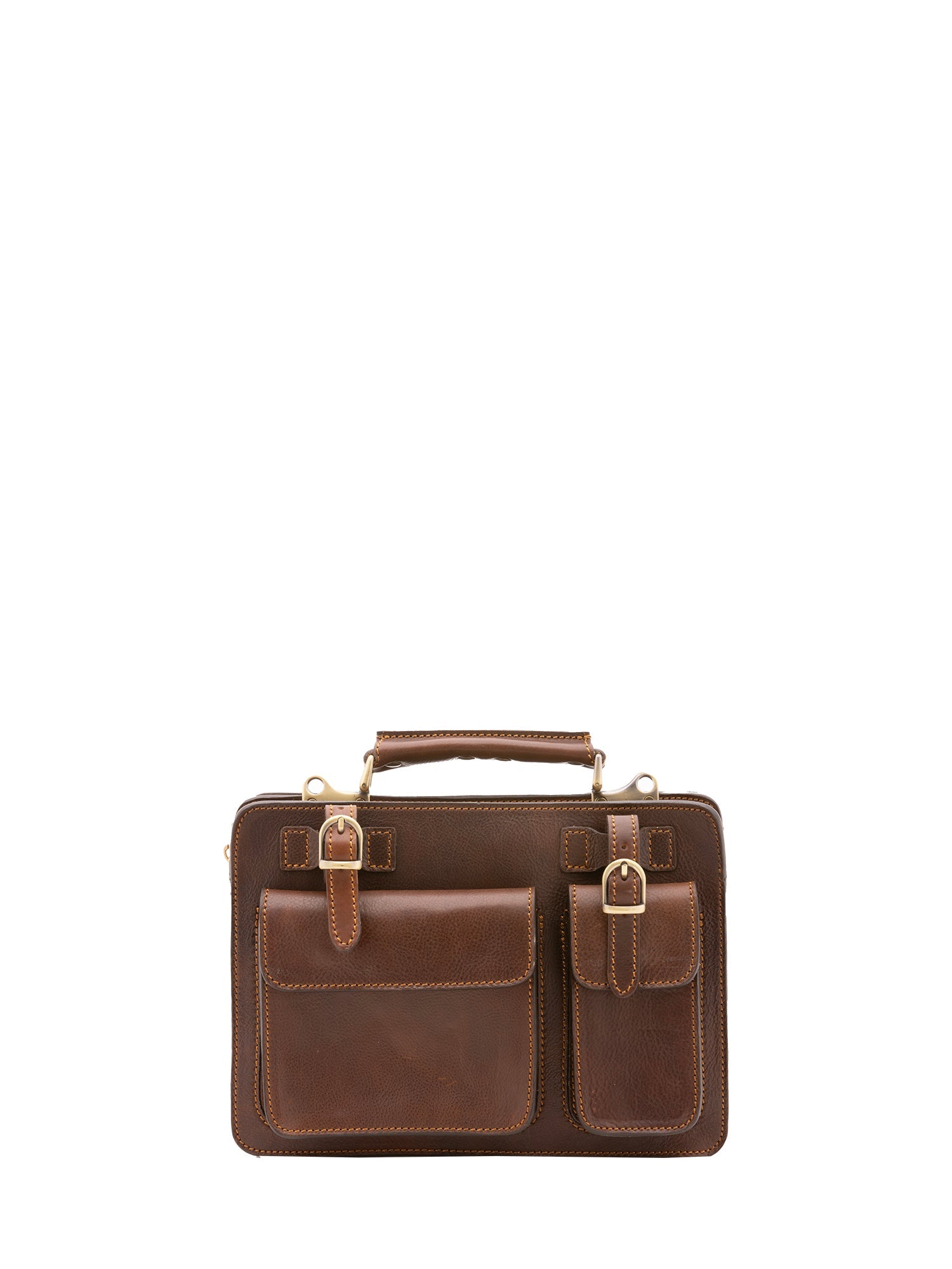 Borsa a mano unisex in vera pelle Made in Italy 4506-TESTA DI MORO Alessia Firenze