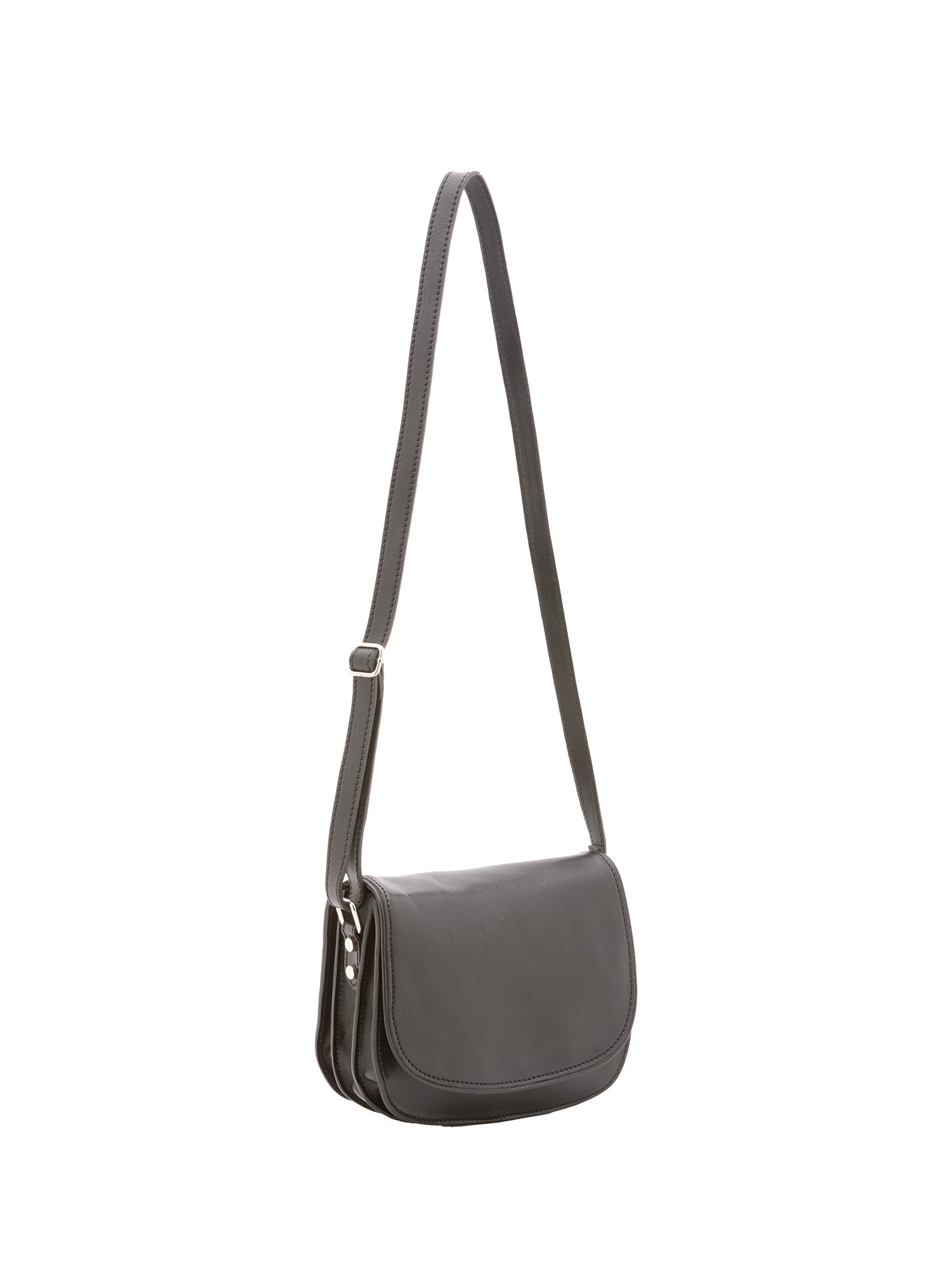 Borsa a tracolla da donna 100% vera pelle 4582-NERO Alessia Firenze