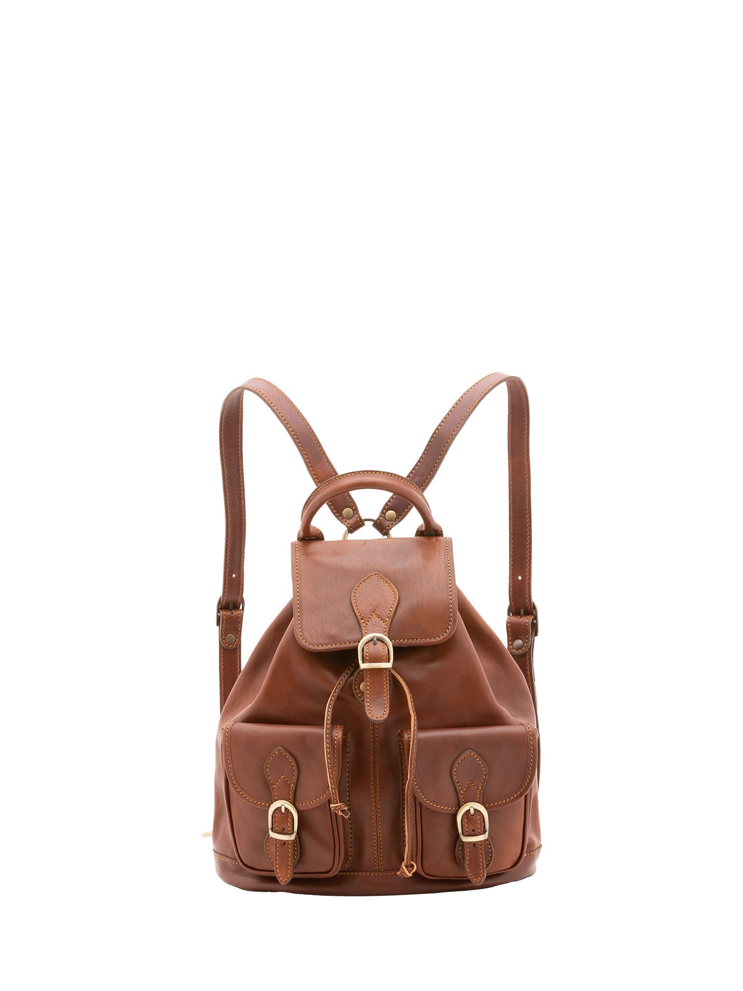 Zaino in vera pelle unisex Made in Italy 4030-MARRONE Alessia Firenze