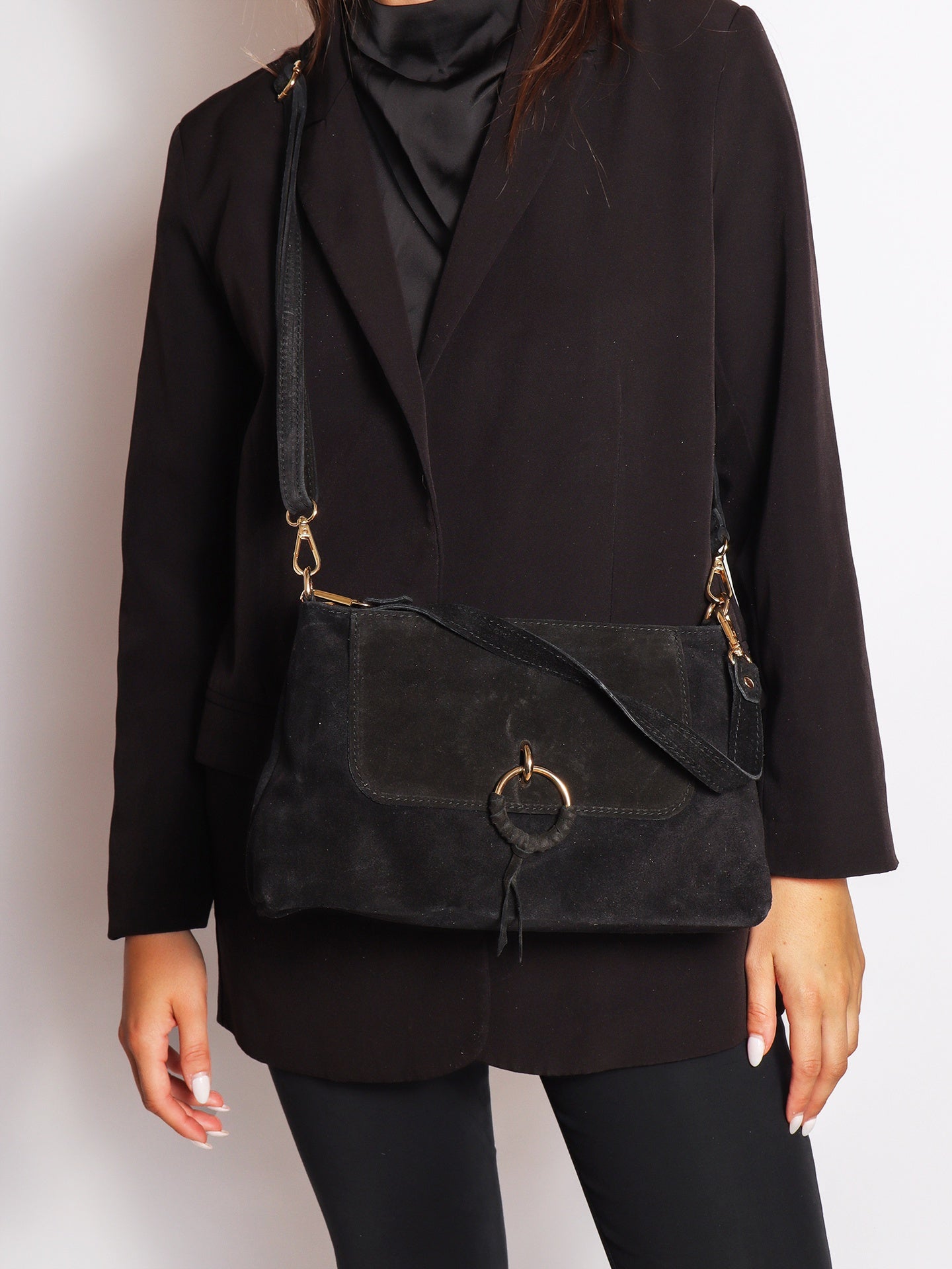 Savana Borsa a Spalla da donna in Pelle Scamosciata - Chiara Ferretti