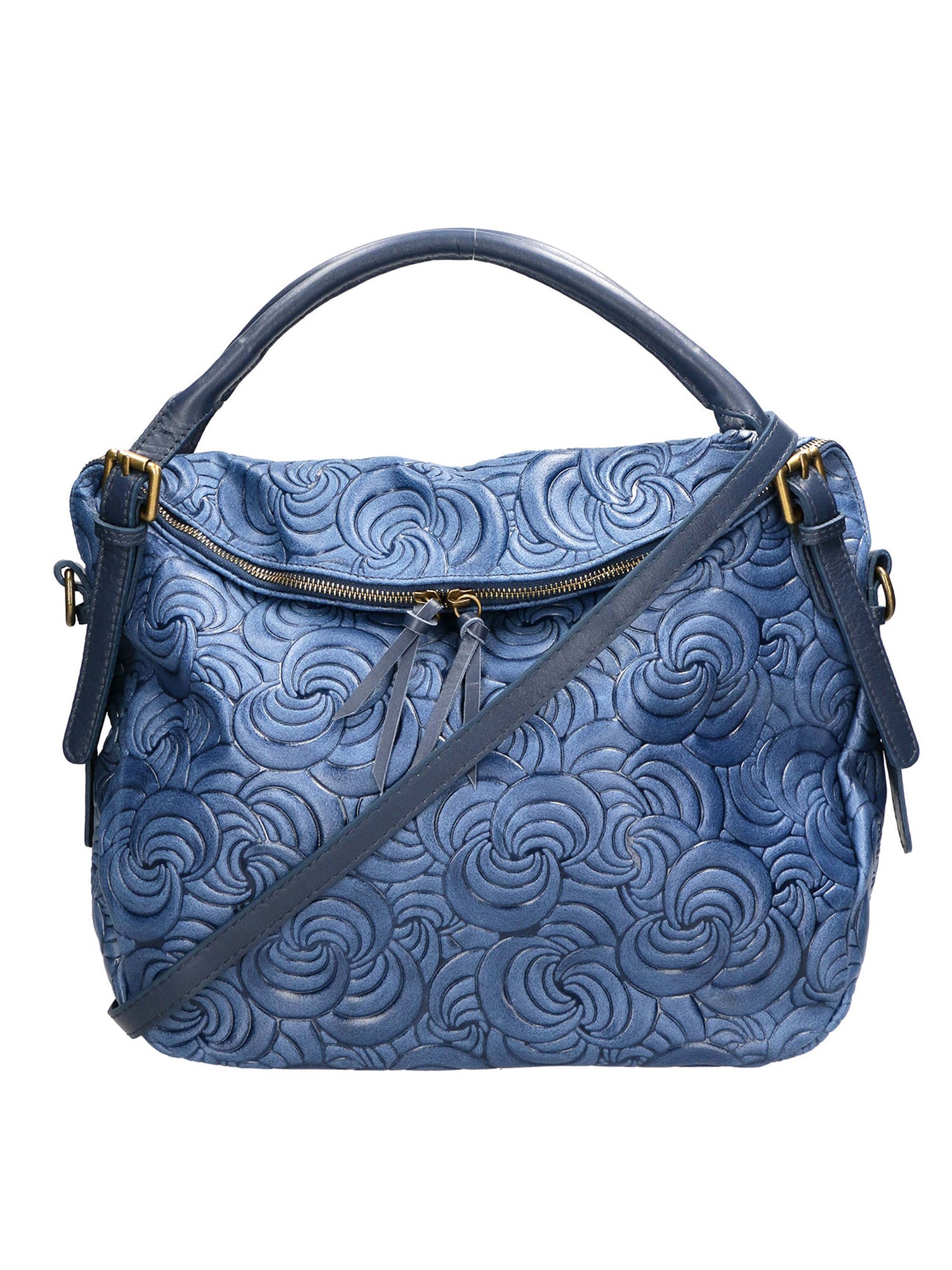 Devis Borsa a mano da donna Vera pelle 80014-012 BLU JEANS Chiara Ferretti