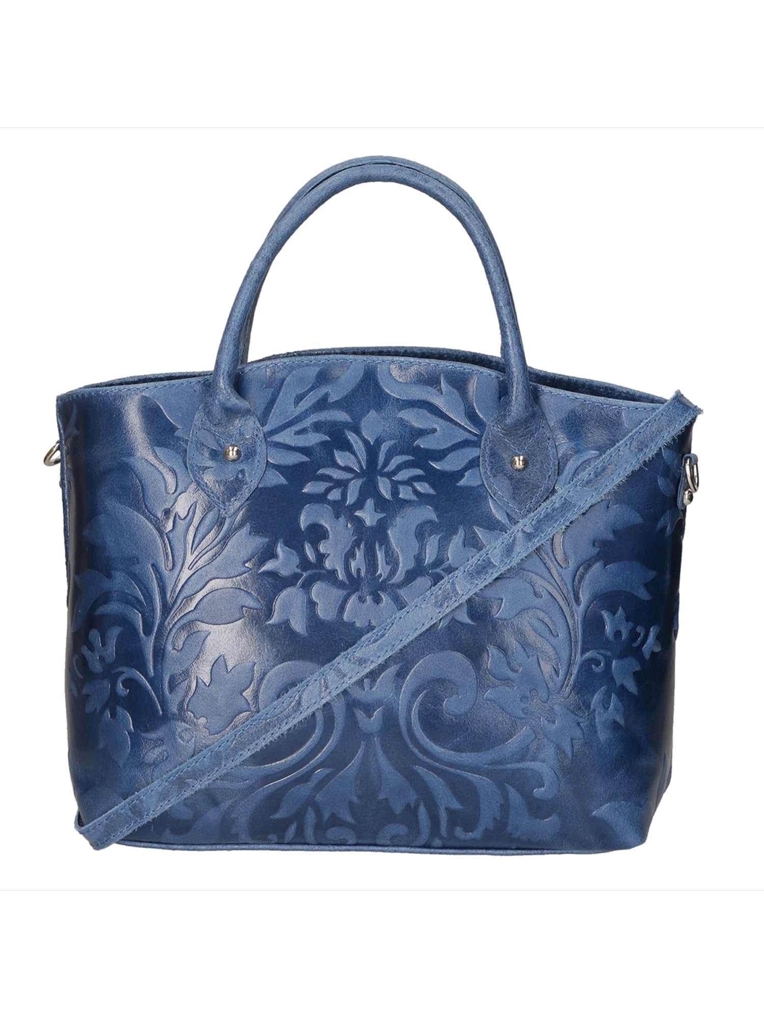 Enza Borsa a mano da donna Vera pelle 8007023FBG-012 BLU JEANS Chiara Ferretti