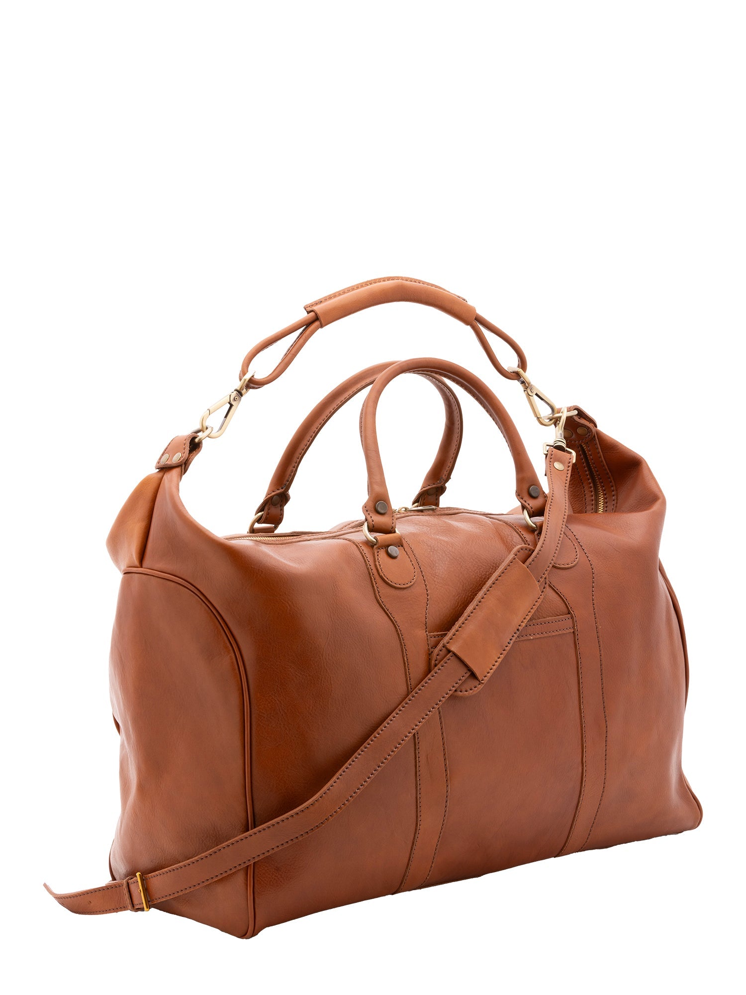 Borsa da viaggio unisex in vera pelle 100% cotone 4046-MIELE Alessia Firenze