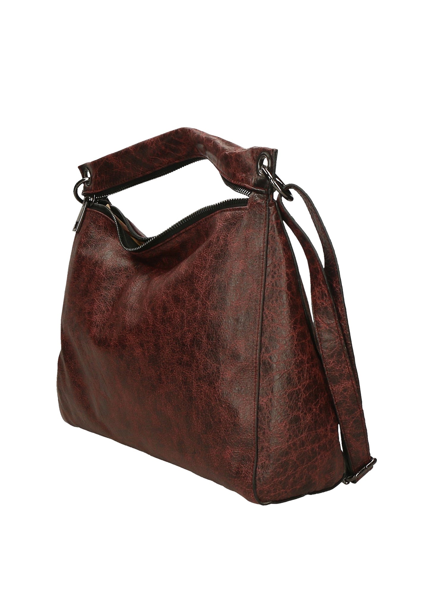 Ondina Borsa a spalla da donna Vera pelle 6569-BORDO BORDEUX Chiara Ferretti
