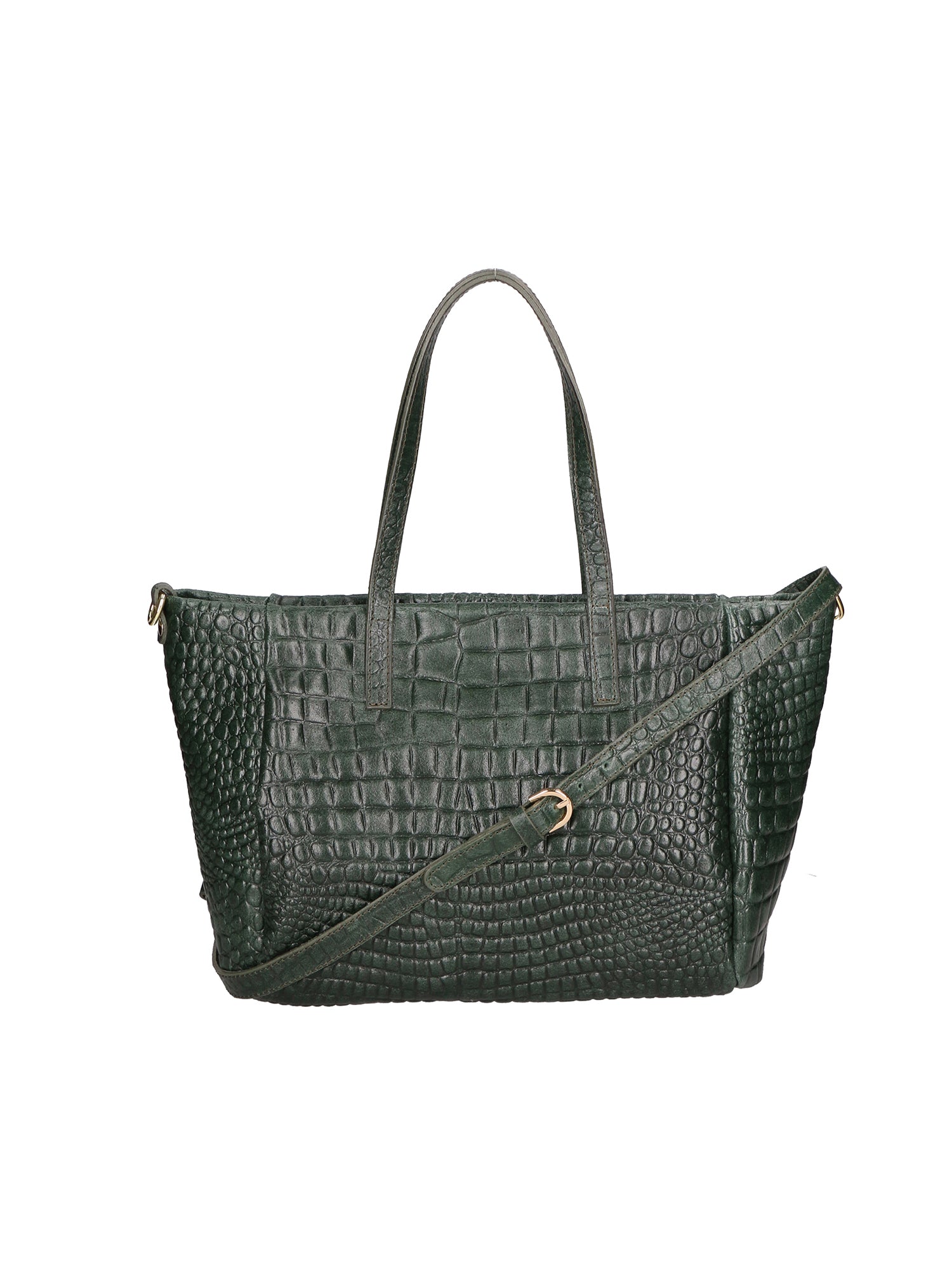 Lorella Borsa a spalla da donna Vera pelle croco 06499-017 VERDE BOTTIGLIA Chiara Ferretti