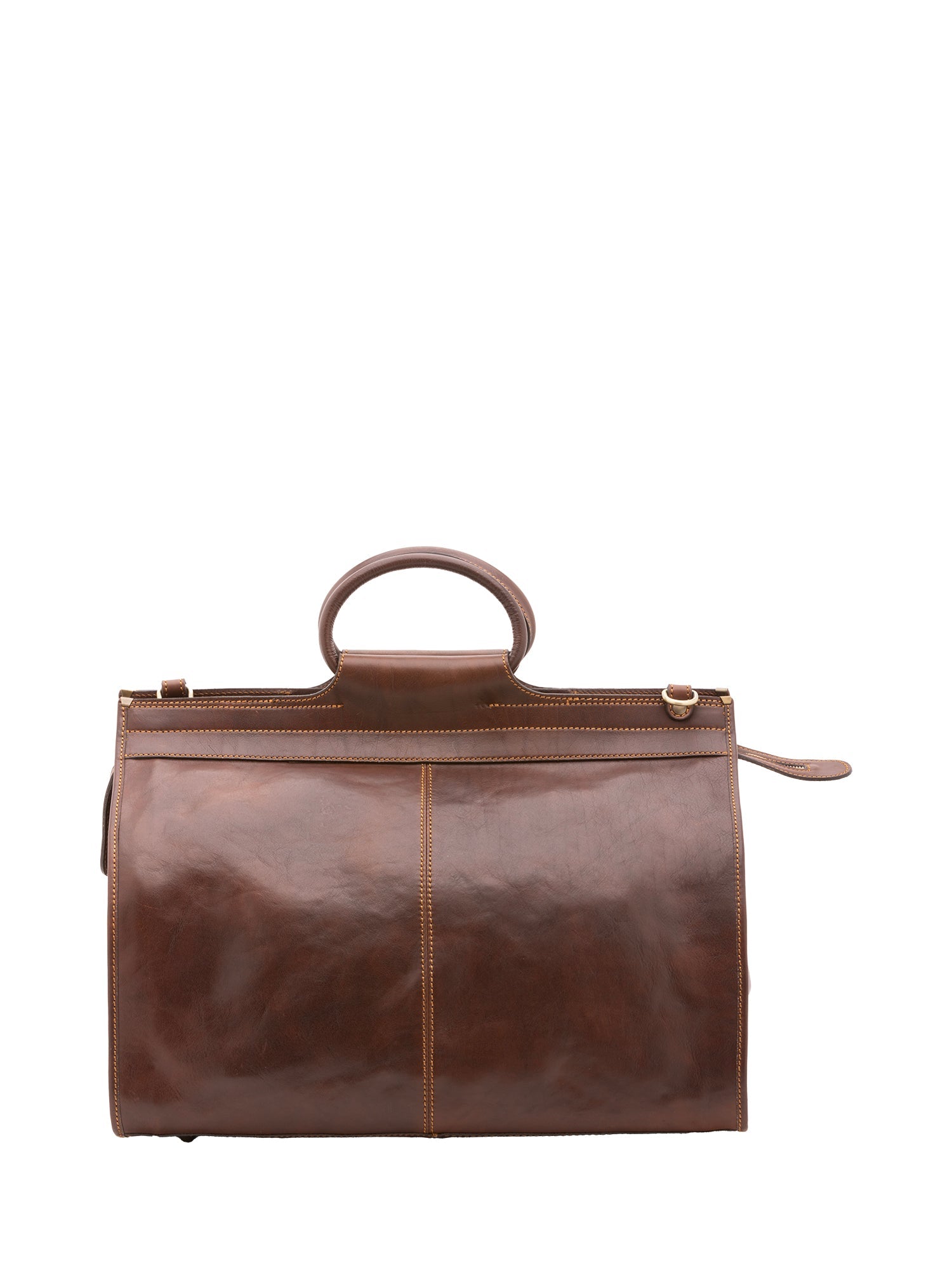 Borsa da viaggio unisex in vera pelle 100% cotone 4563-TESTA DI MORO Alessia Firenze