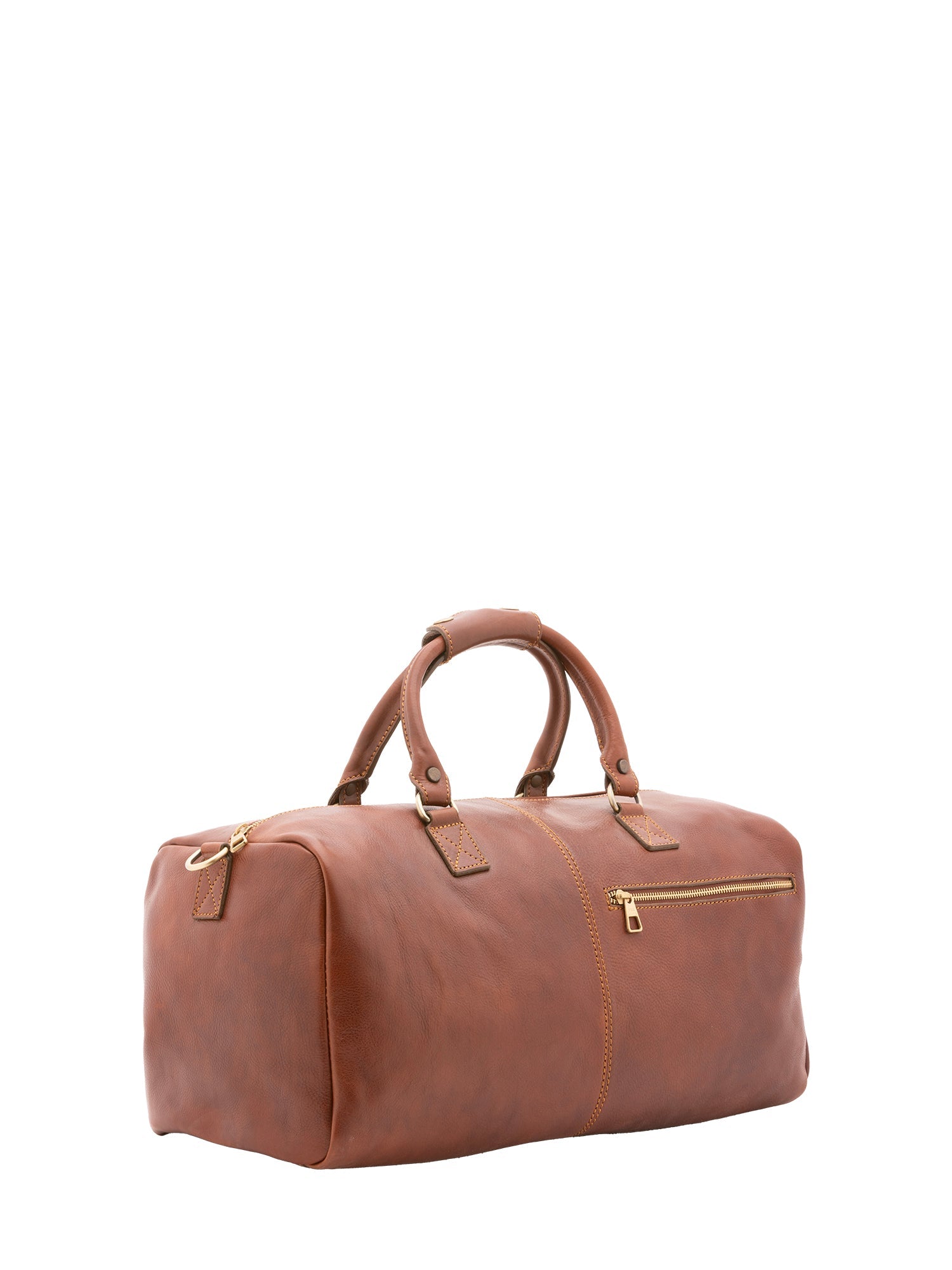 Borsa da viaggio unisex in vera pelle 100% cotone 4311-MARRONE Alessia Firenze