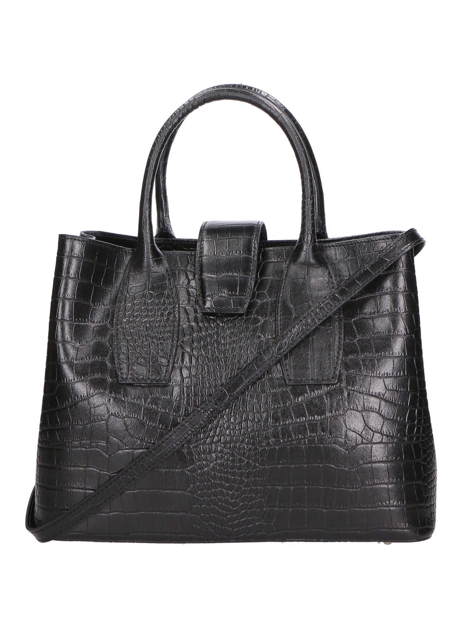 Letizia Borsa a mano da donna Pelle stampata croco 06542-NERO Chiara Ferretti