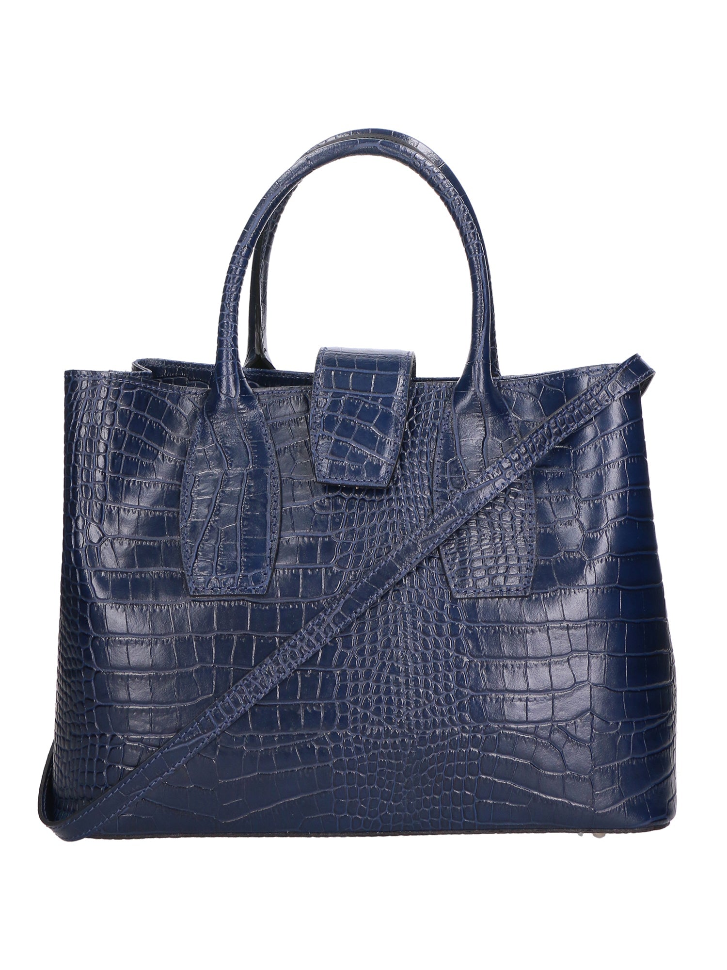 Letizia Borsa a mano da donna Pelle stampata croco 06542-BLU SCURO Chiara Ferretti