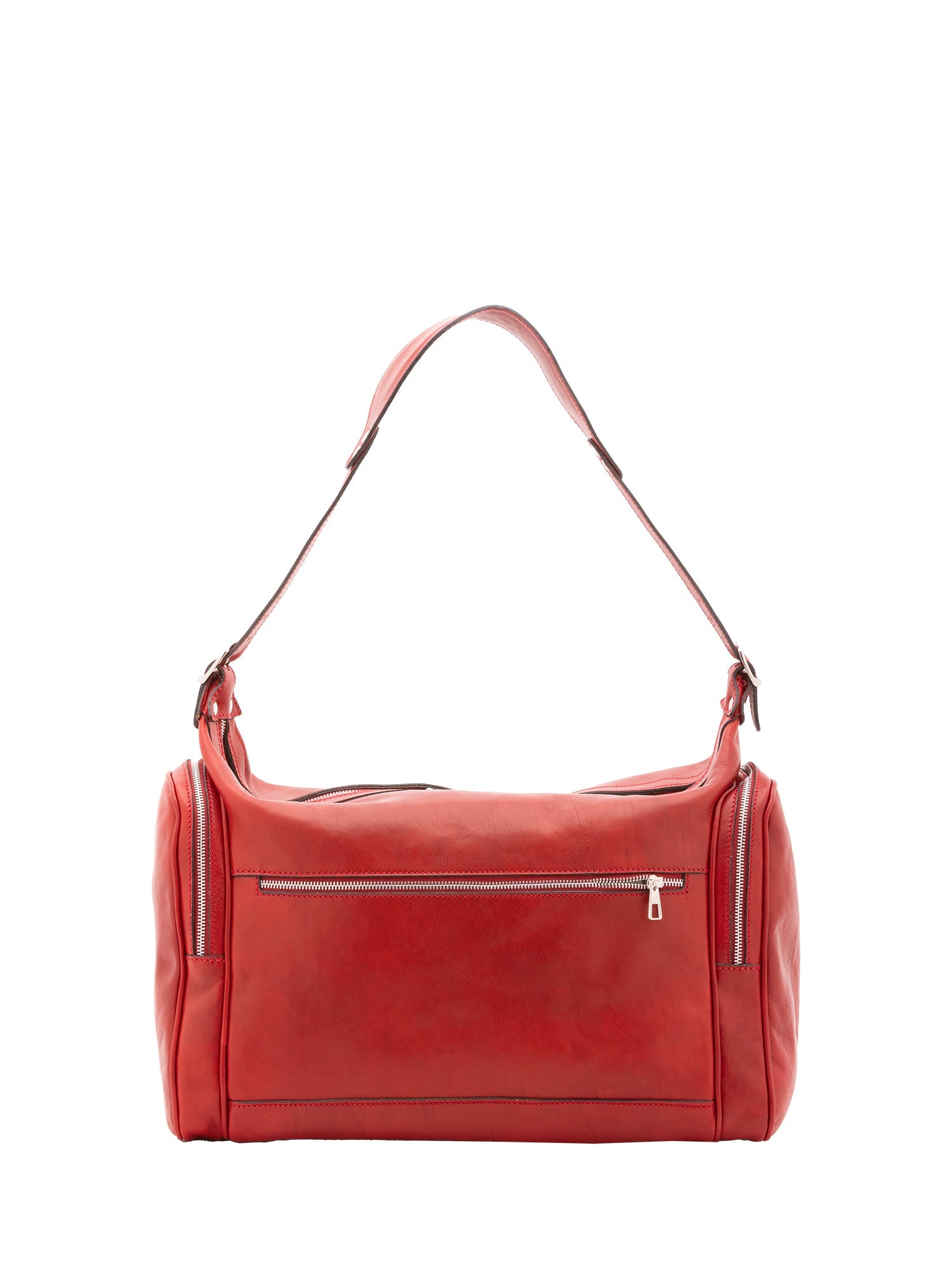 Borsa da viaggio unisex in vera pelle 100% cotone 4037-ROSSO Alessia Firenze