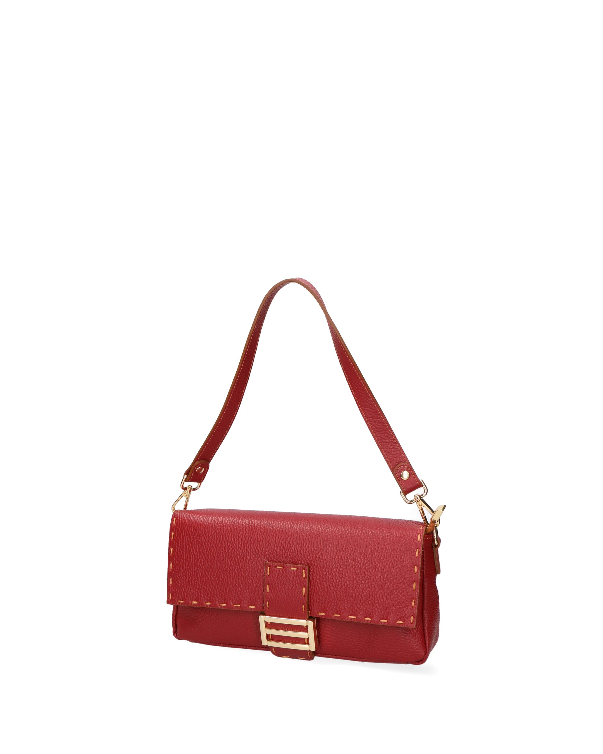 Wally Borsa a spalla da donna Vera pelle 06869-D10 ROSSO SCURO Chiara Ferretti