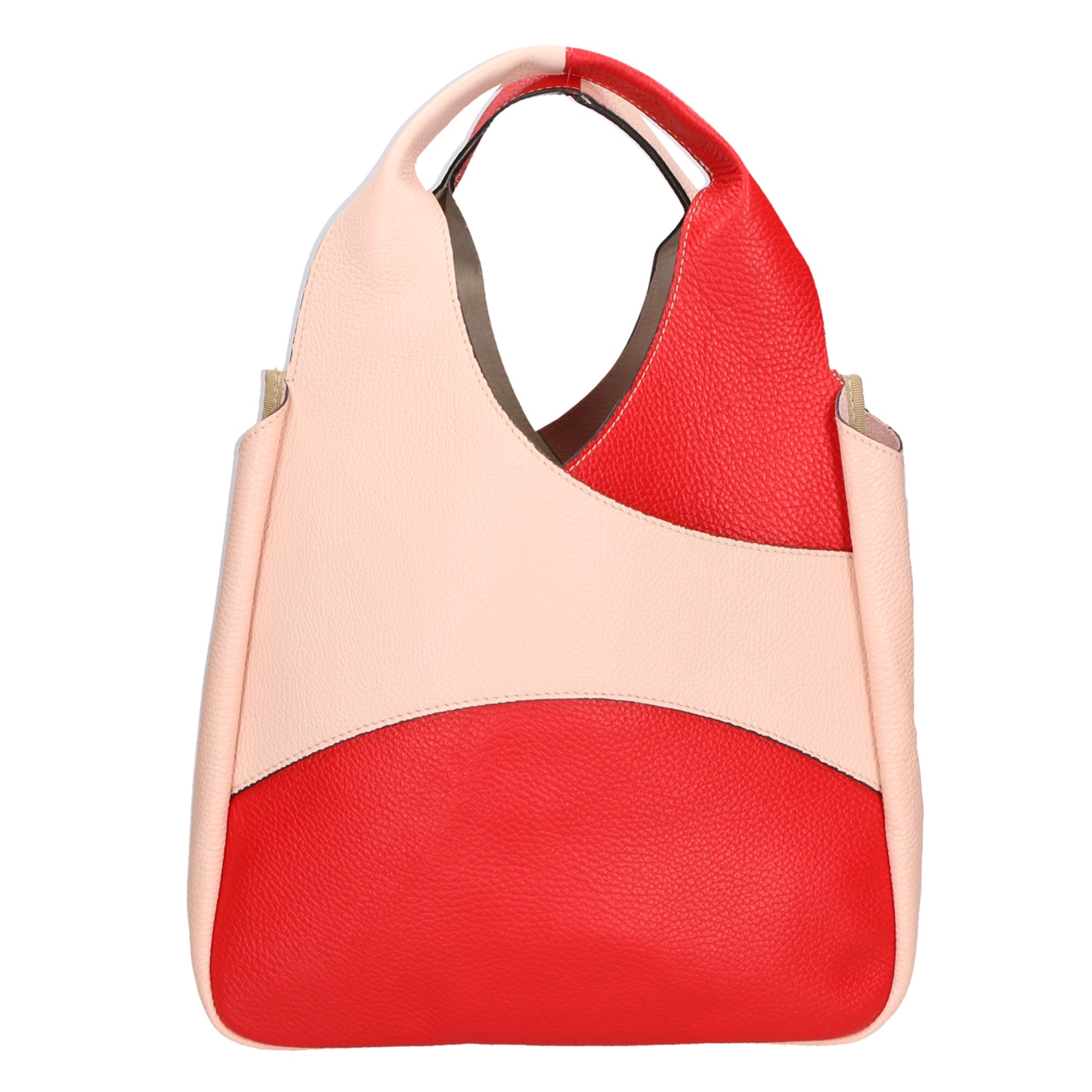 Iside Borsa a mano da donna 100% pelle 05793-D58 ROSSO + D13 ROSA Chiara Ferretti