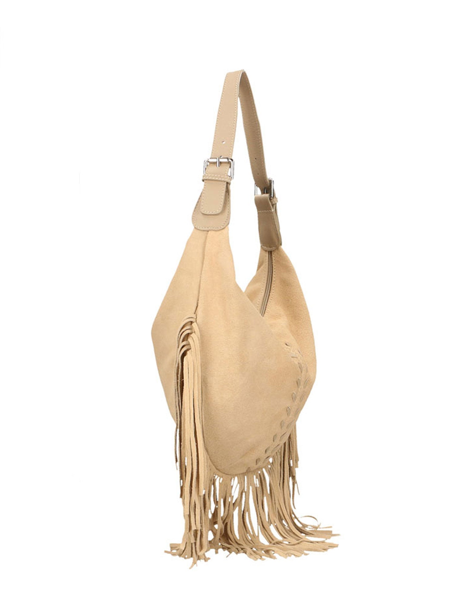 Zefira Borsa a spalla da donna Pelle Scamosciata 8630-FANGO Chiara Ferretti
