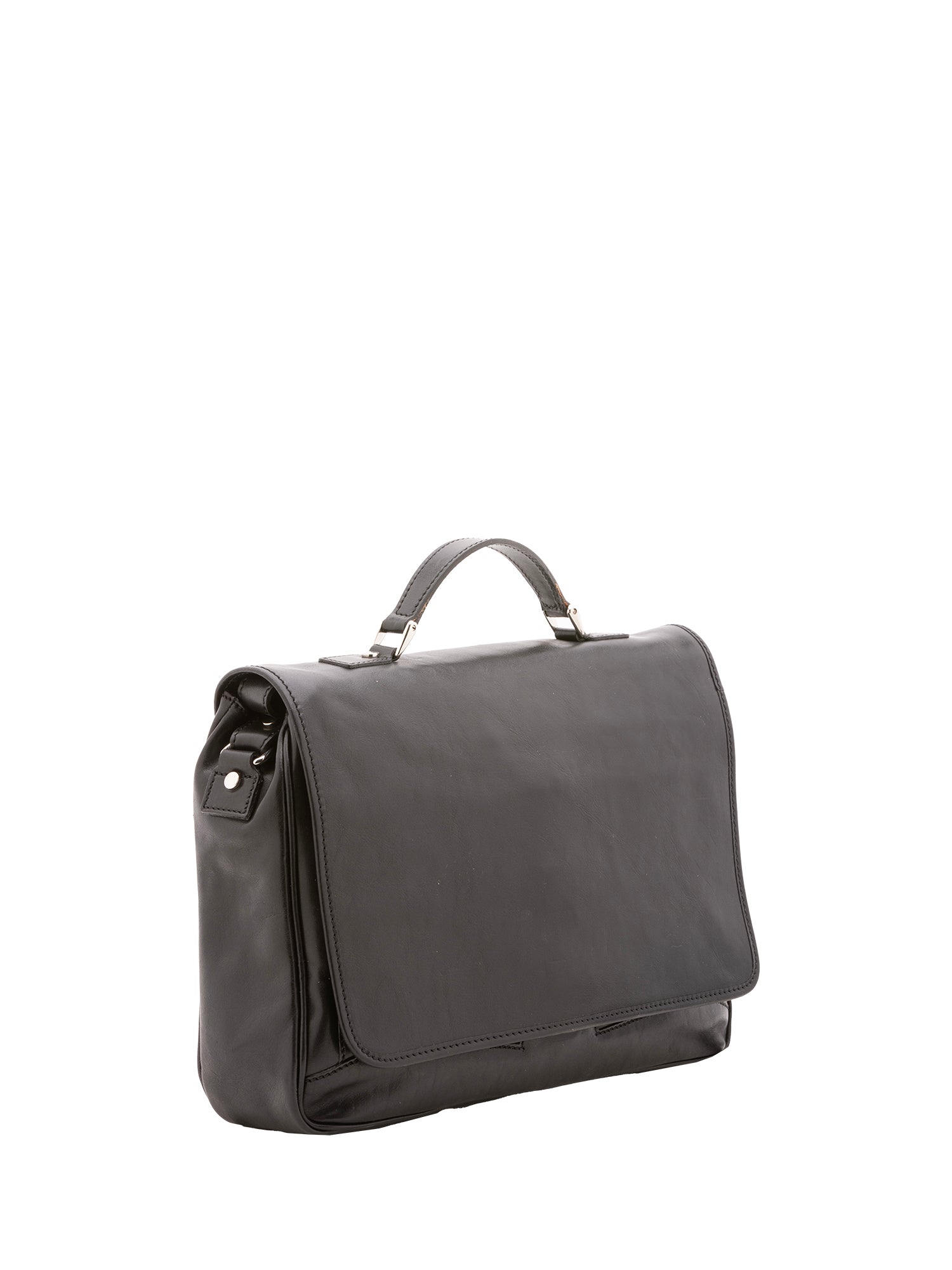 Borsa a mano unisex in vera pelle Made in Italy 4576-NERO Alessia Firenze