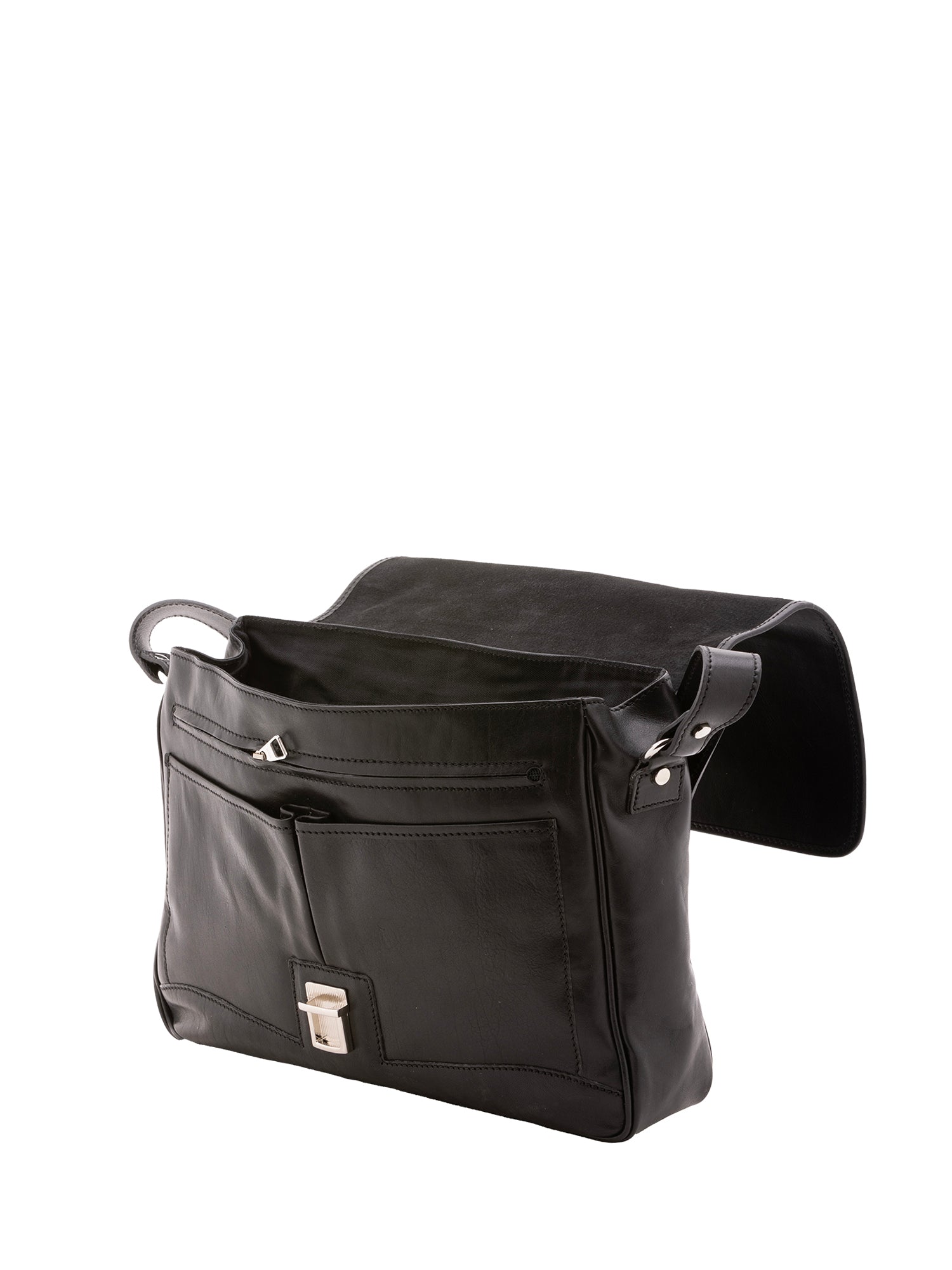 Borsa a mano unisex in vera pelle Made in Italy 4576-NERO Alessia Firenze