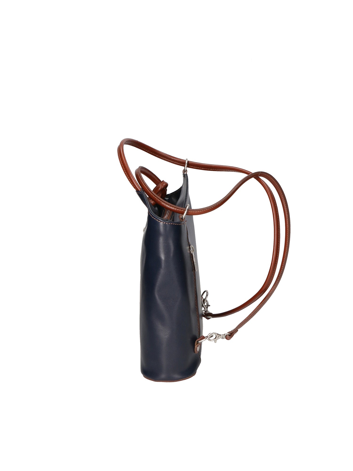 Fabiola Borsa a spalla da donna 100% pelle 9039-BLU MARRONE Chiara Ferretti