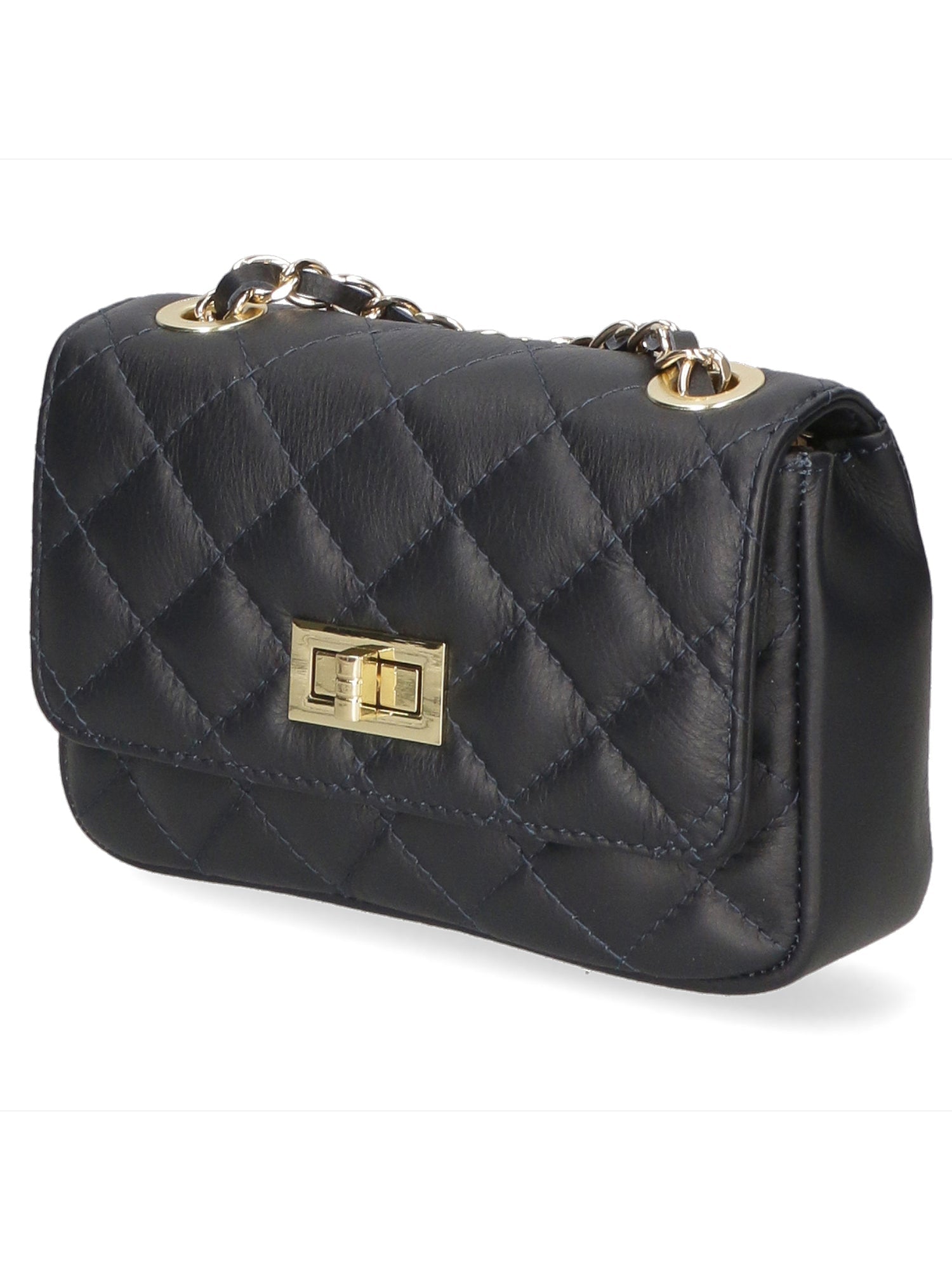 Carolina Borsa a spalla da donna Vera pelle 1073-S24 BLU JEANS Chiara Ferretti