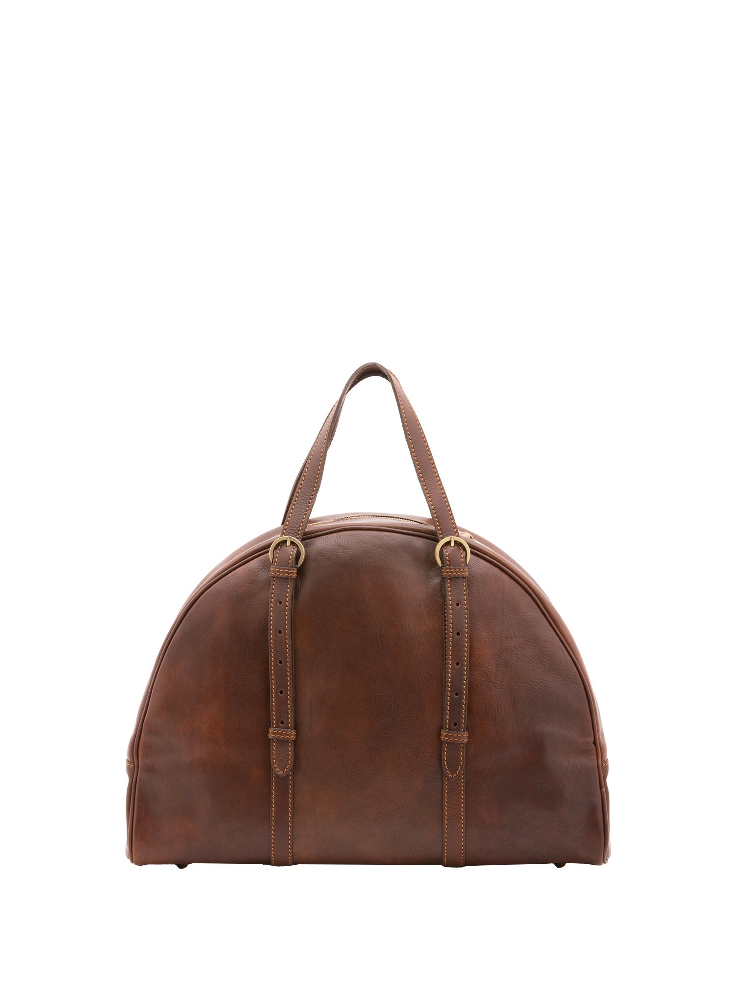 Borsa da viaggio unisex in vera pelle 100% cotone 4589-TESTA DI MORO Alessia Firenze