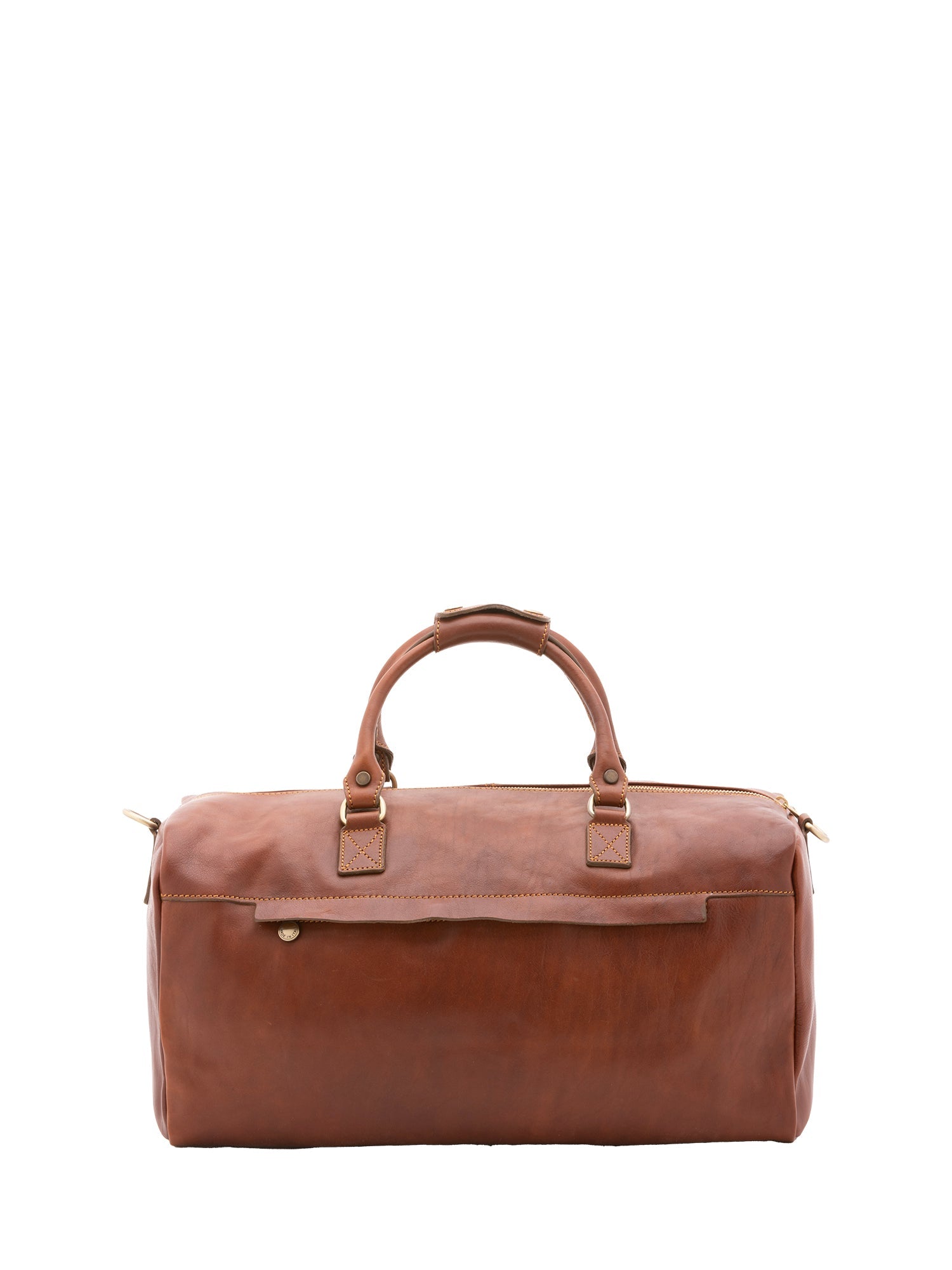 Borsa da viaggio unisex in vera pelle 100% cotone 4311-MARRONE Alessia Firenze