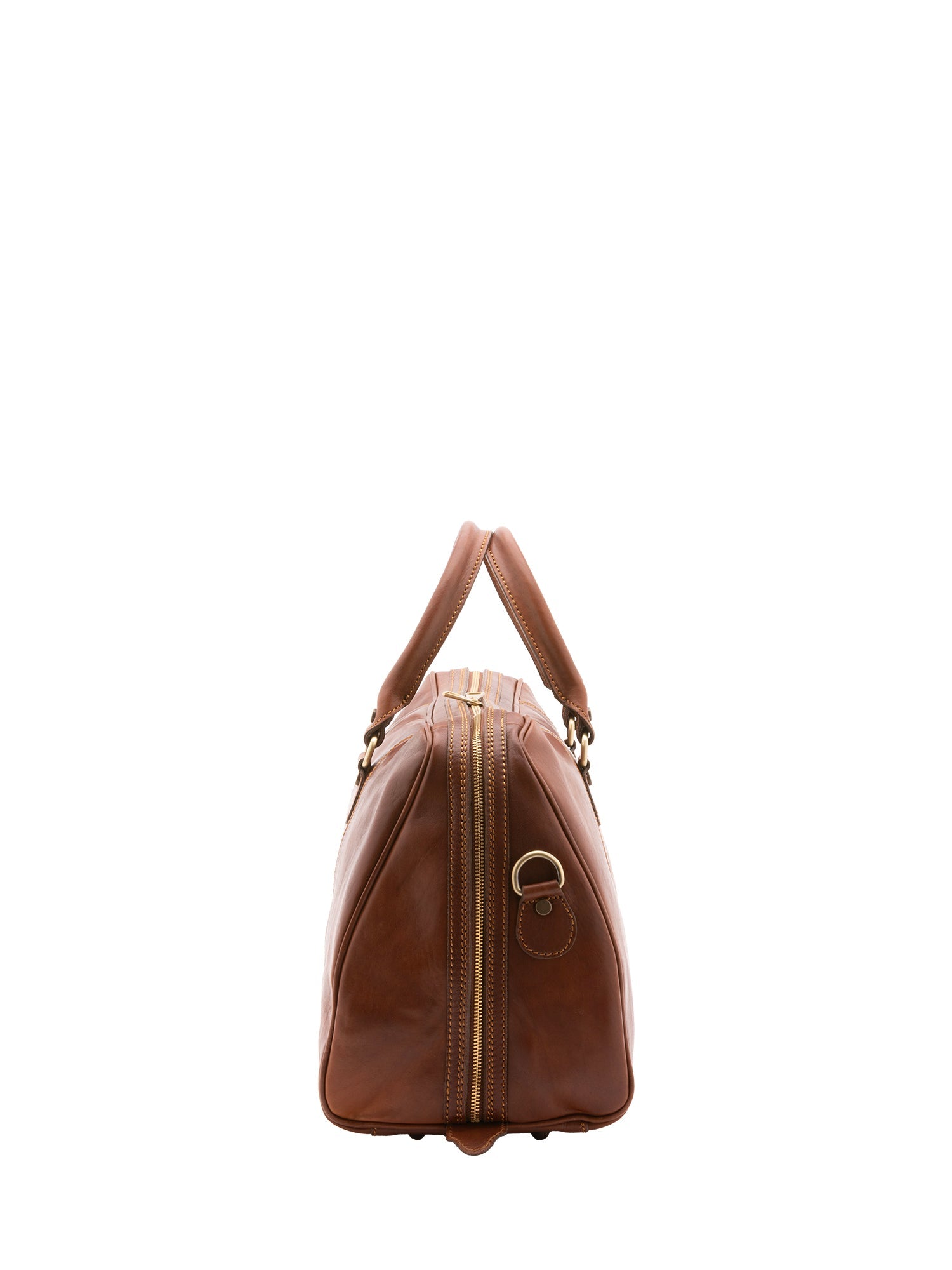 Borsa da viaggio unisex in vera pelle 100% cotone 4040-MARRONE Alessia Firenze