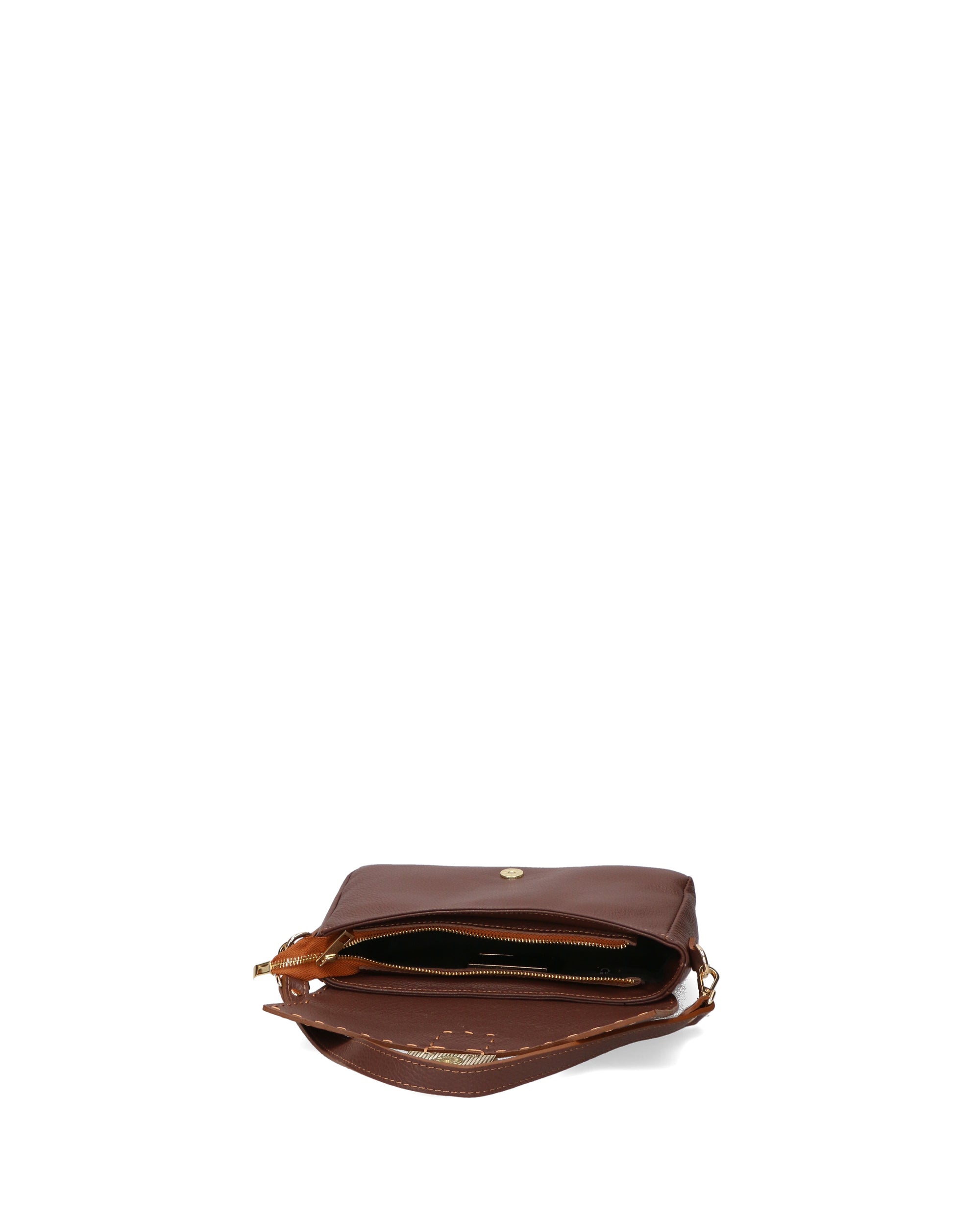 Wally Borsa a spalla da donna Vera pelle 06869-D223 cioccolato Chiara Ferretti