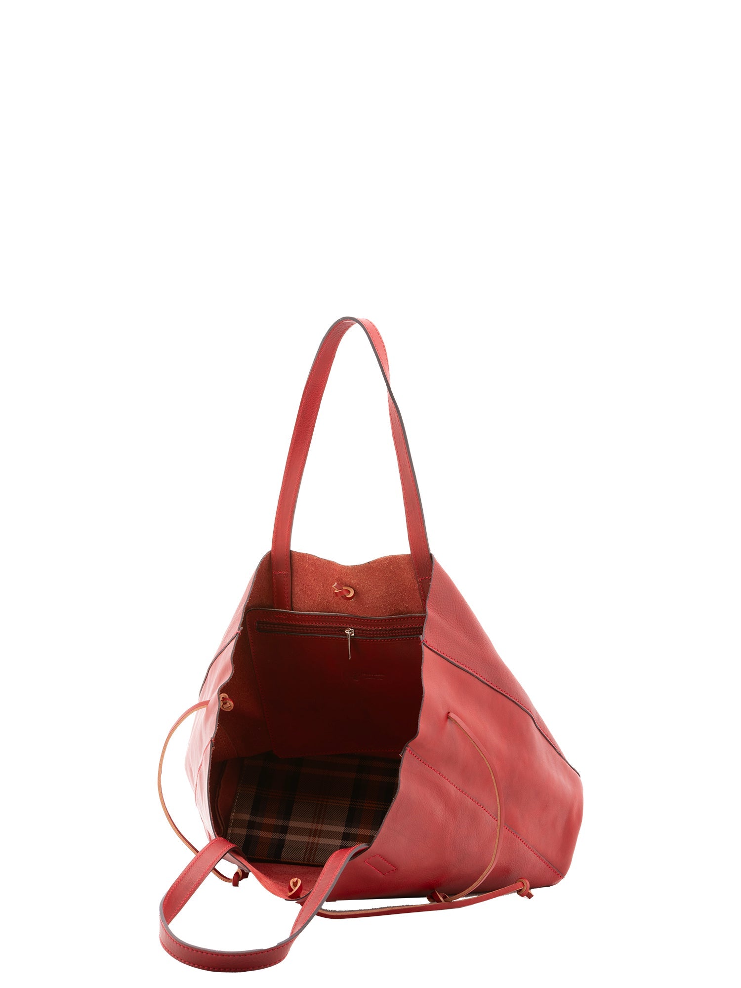 Borsa a mano unisex vera pelle Made in Italy 4611-ROSSO Alessia Firenze