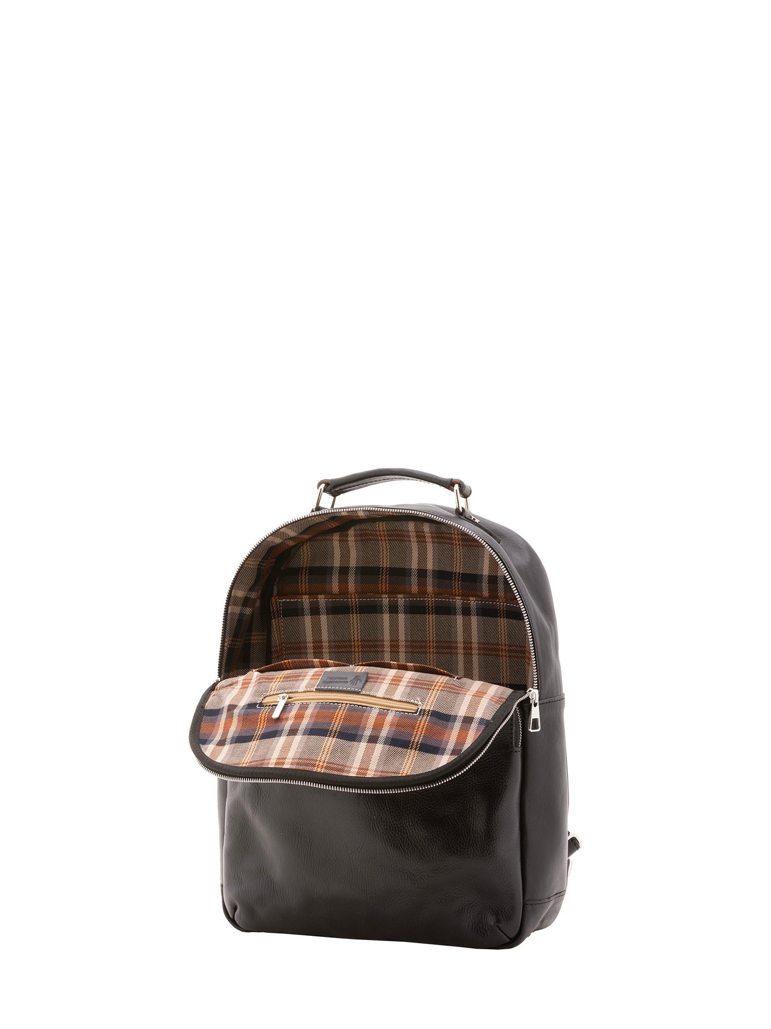 Zaino unisex in vera pelle Made in Italy 100% cotone 4048-NERO Alessia Firenze