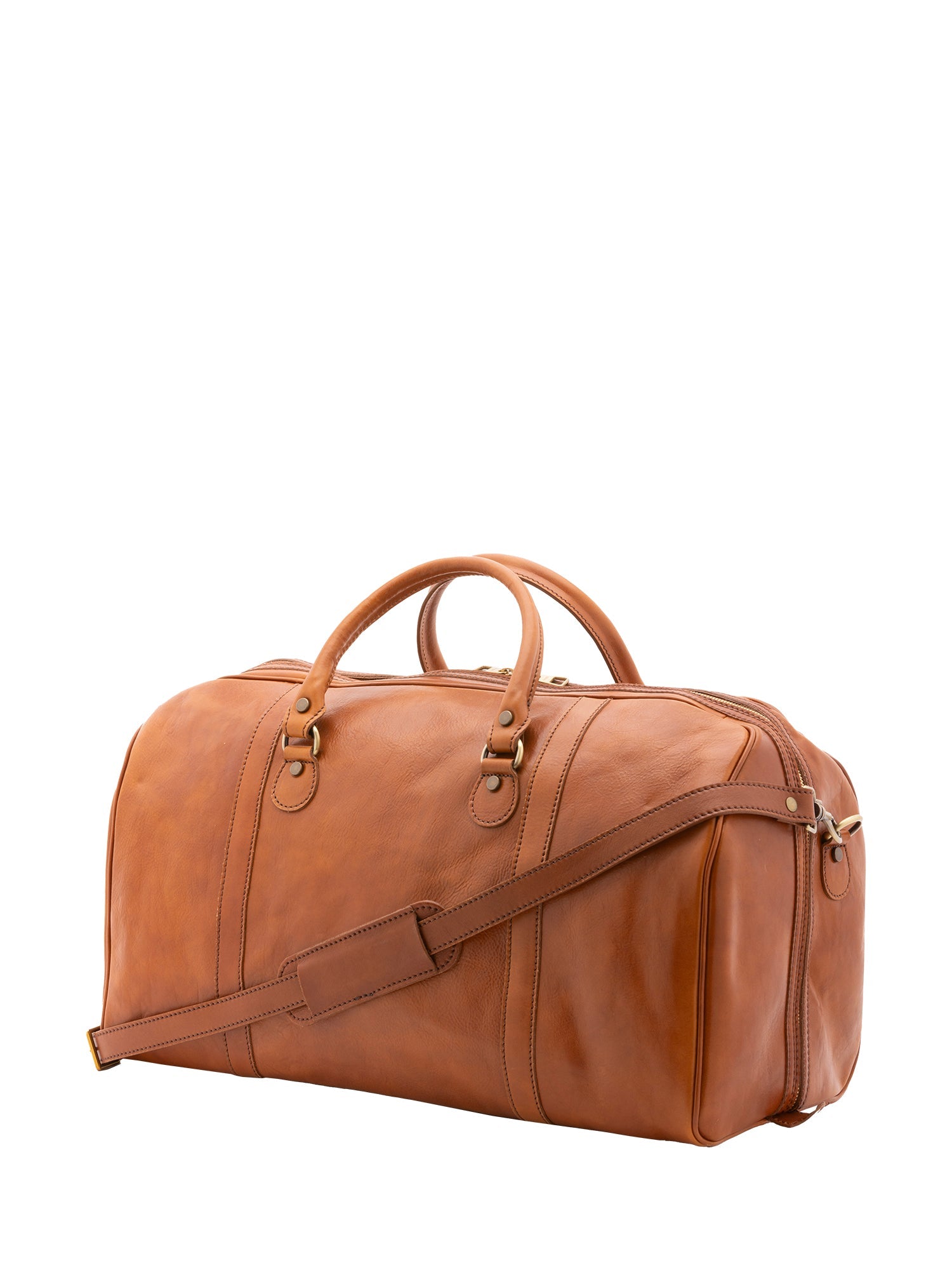 Borsa da viaggio unisex vera pelle 100% cotone 4038-MIELE Alessia Firenze
