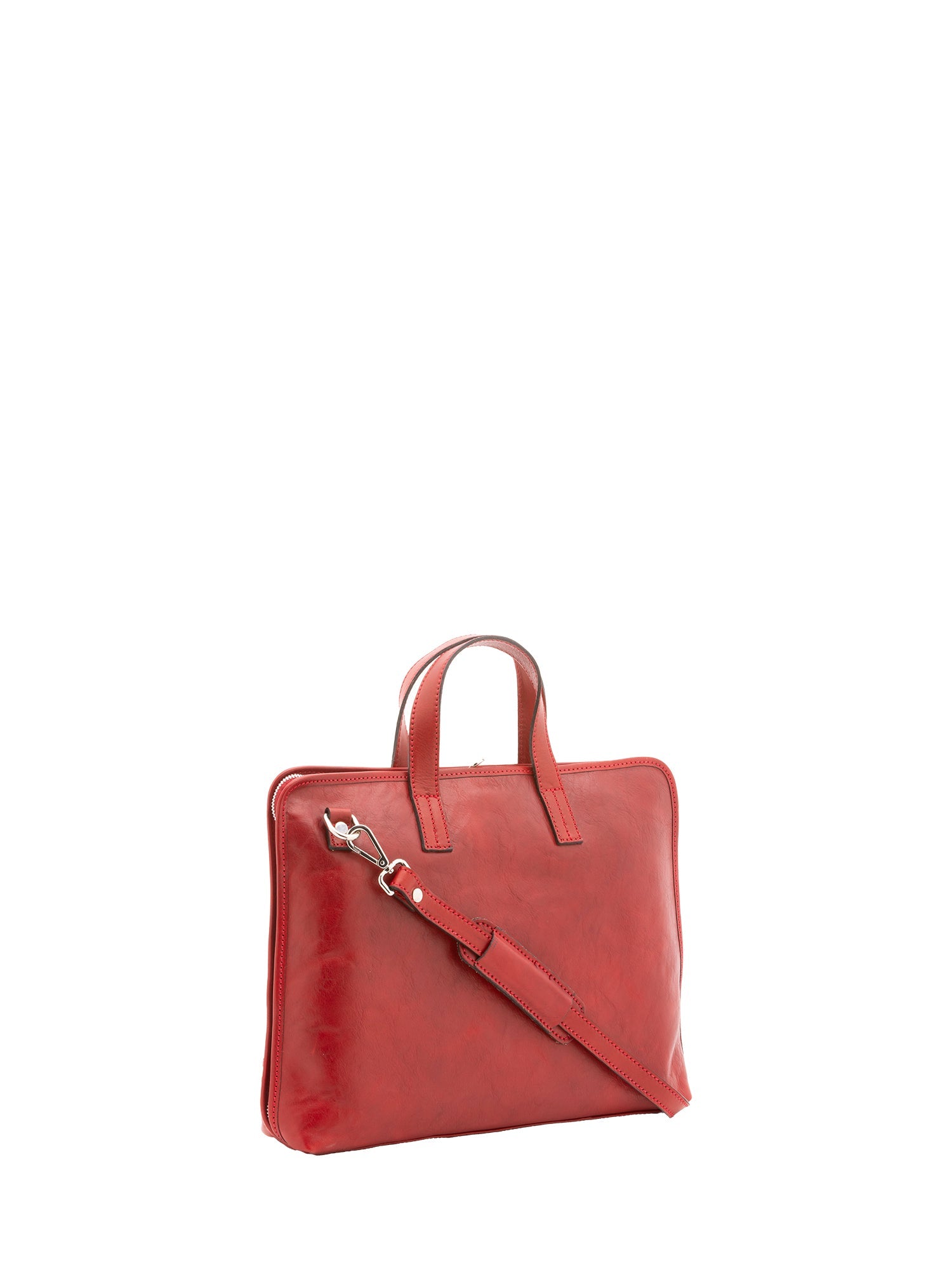 Borsa a mano unisex in vera pelle 100% cotone 4453-ROSSO Alessia Firenze